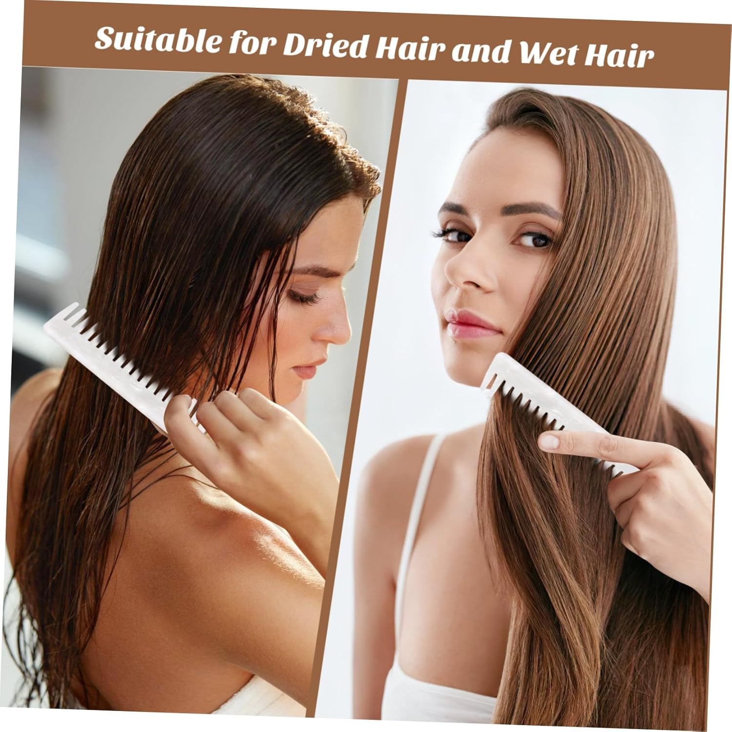AUTSUPPL Hair Detangler Comb Rifua Wide Tooth Brush Shower Hair Comb for Wet Dry image number 6