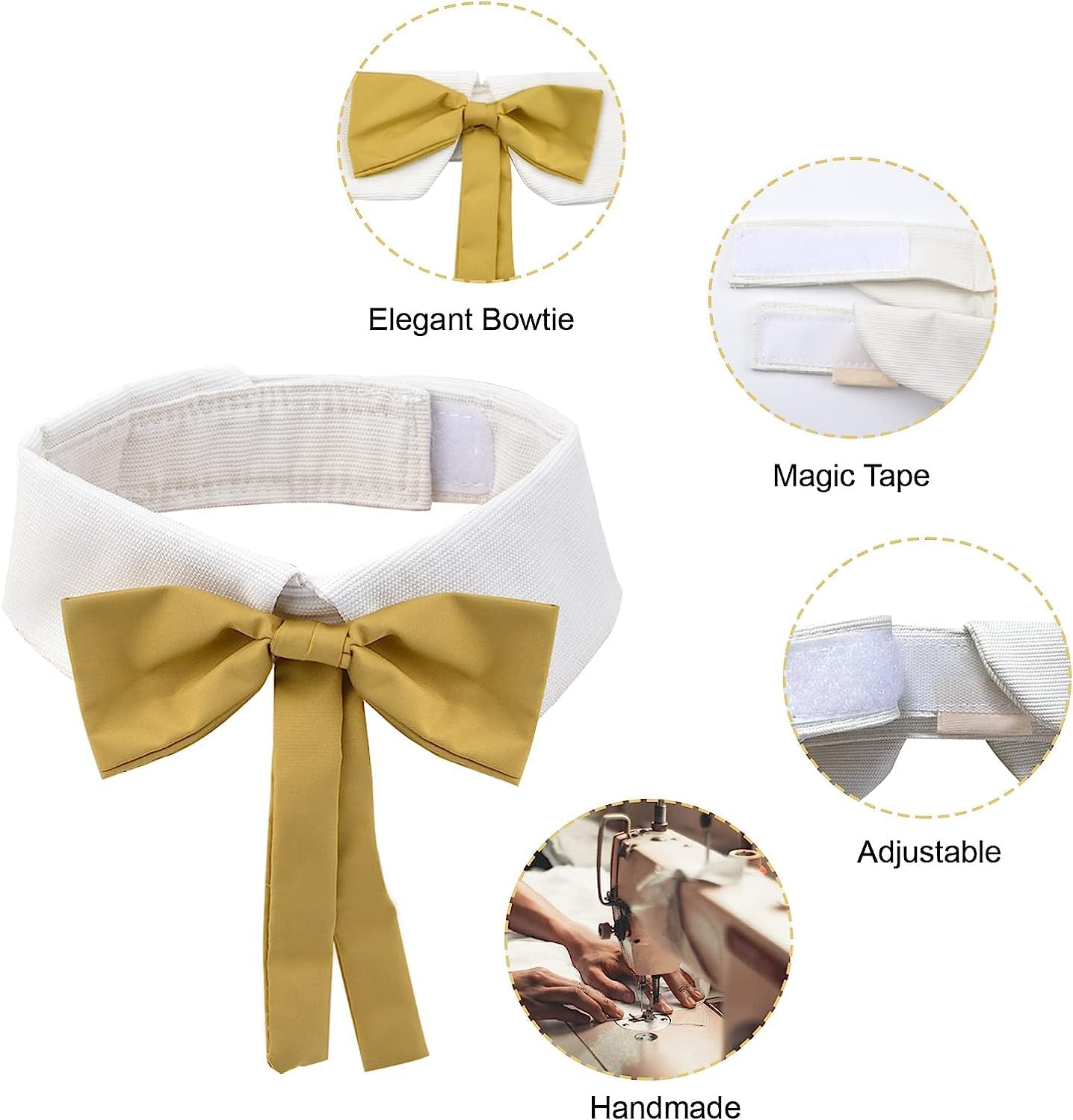 Formal Cat Necktie, 1 Piece Adjustable Cat Neck Tie Collar Cat Tuxedo Bowtie Collar for Dogs Cats Puppies Party Accessories image number 5