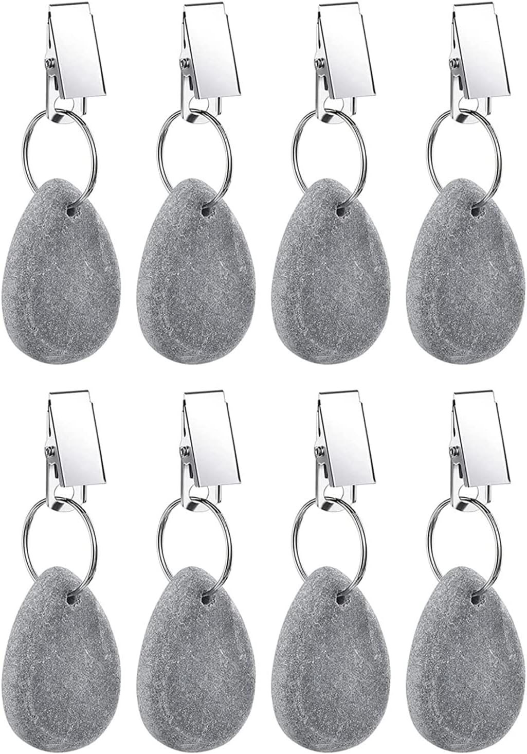 Tablecloth Weights, 8 Pcs Tablecloth Pendants with Clips, Heavy Duty Marble Table Cloth Weights for outside Table, Table Clips for Home Picnic Wedding Tables Decoration