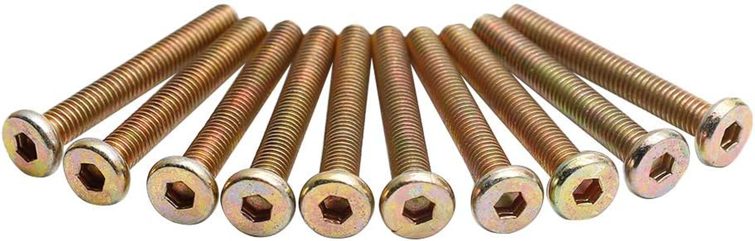 Mecion 10 Pcs M6 X 40Mm Crib Screws Zinc Plated Hex Socket Crib Hardware Screws for Beds Headboards Chairs Furniture image number 4