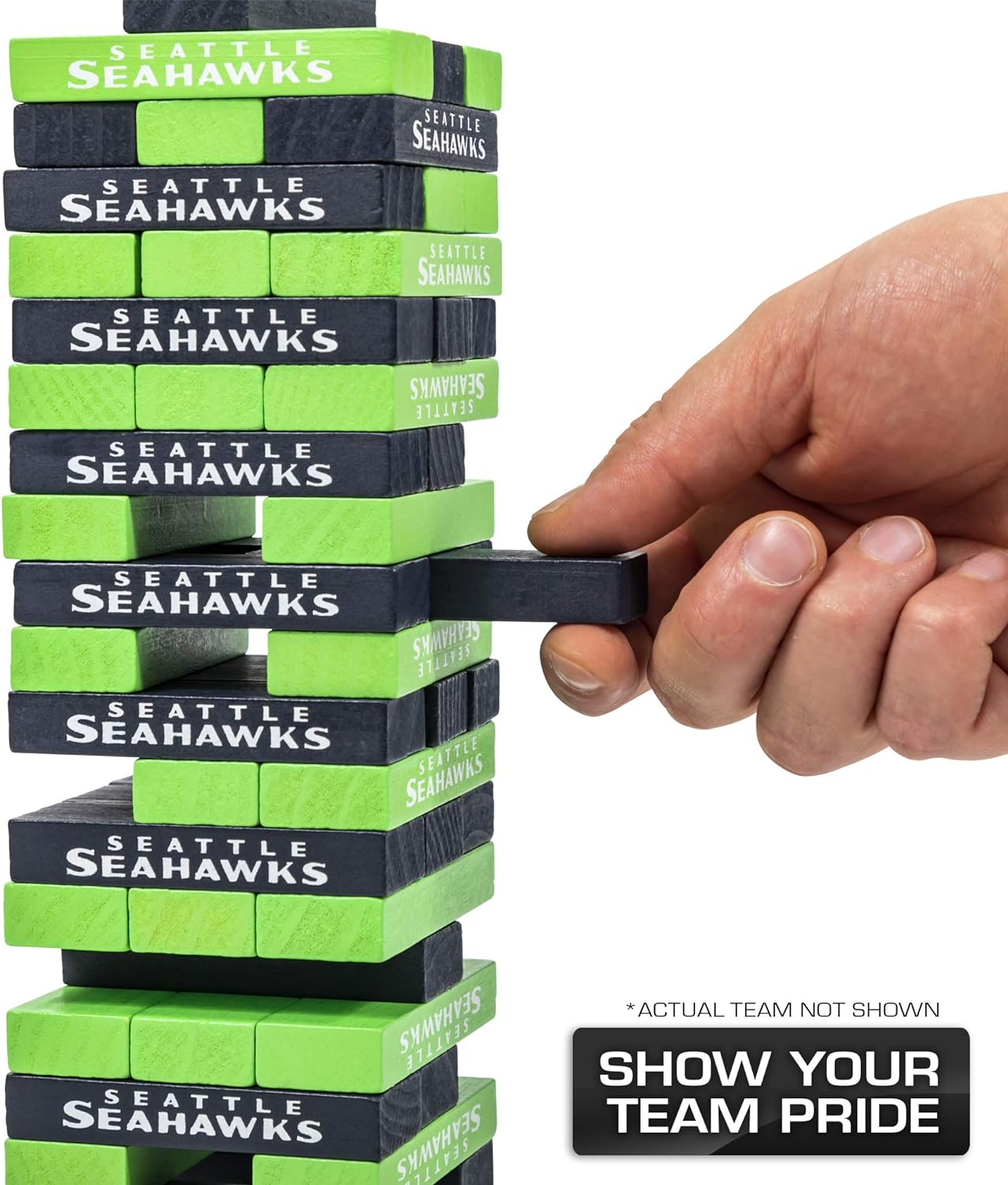 NCAA College Tabletop Stackers Block Game by Wild Sports - College Football Fan, Dorm Game, Rec Room, Tailgate image number 6