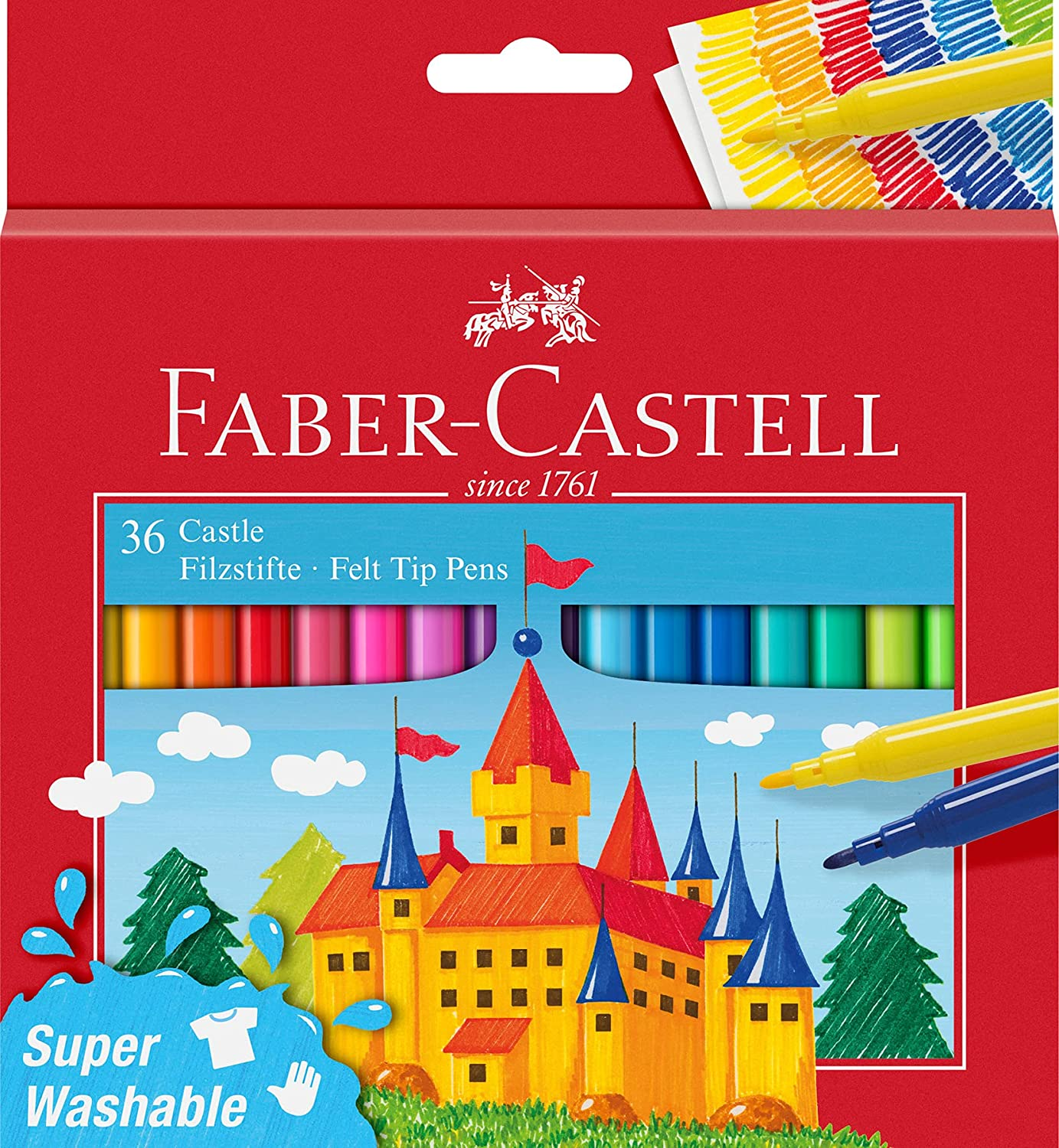 Faber-Castell Felt-Tip Colour Markers Assorted &ndash; Pack of 12 image number 1