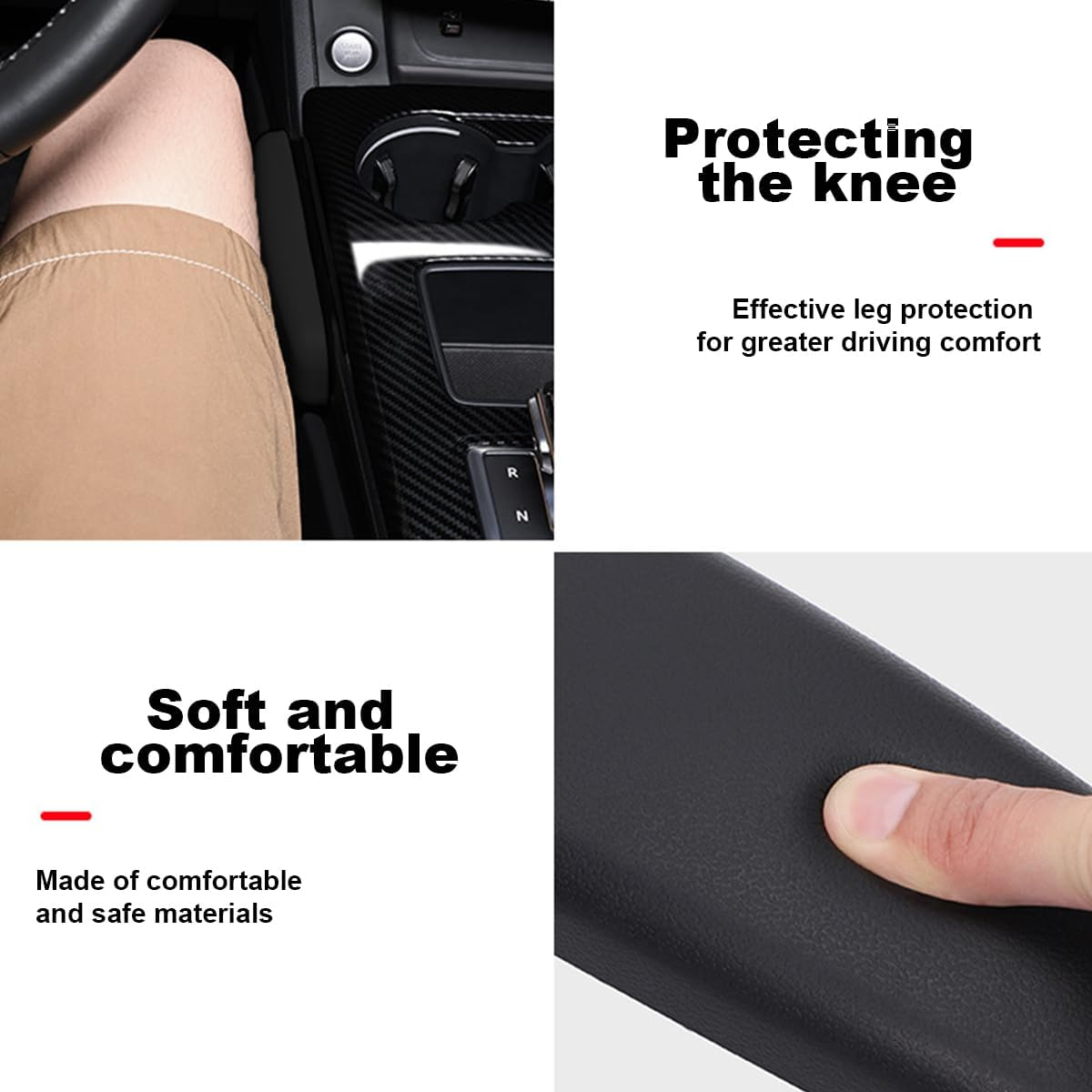 2PCS Car Armrest Pads,Car Knee Cushion,Soft Leather Elbow Rest Cushions for Comfortable Support, Universal Fit for Cars, Suvs, and Trucks (Black)