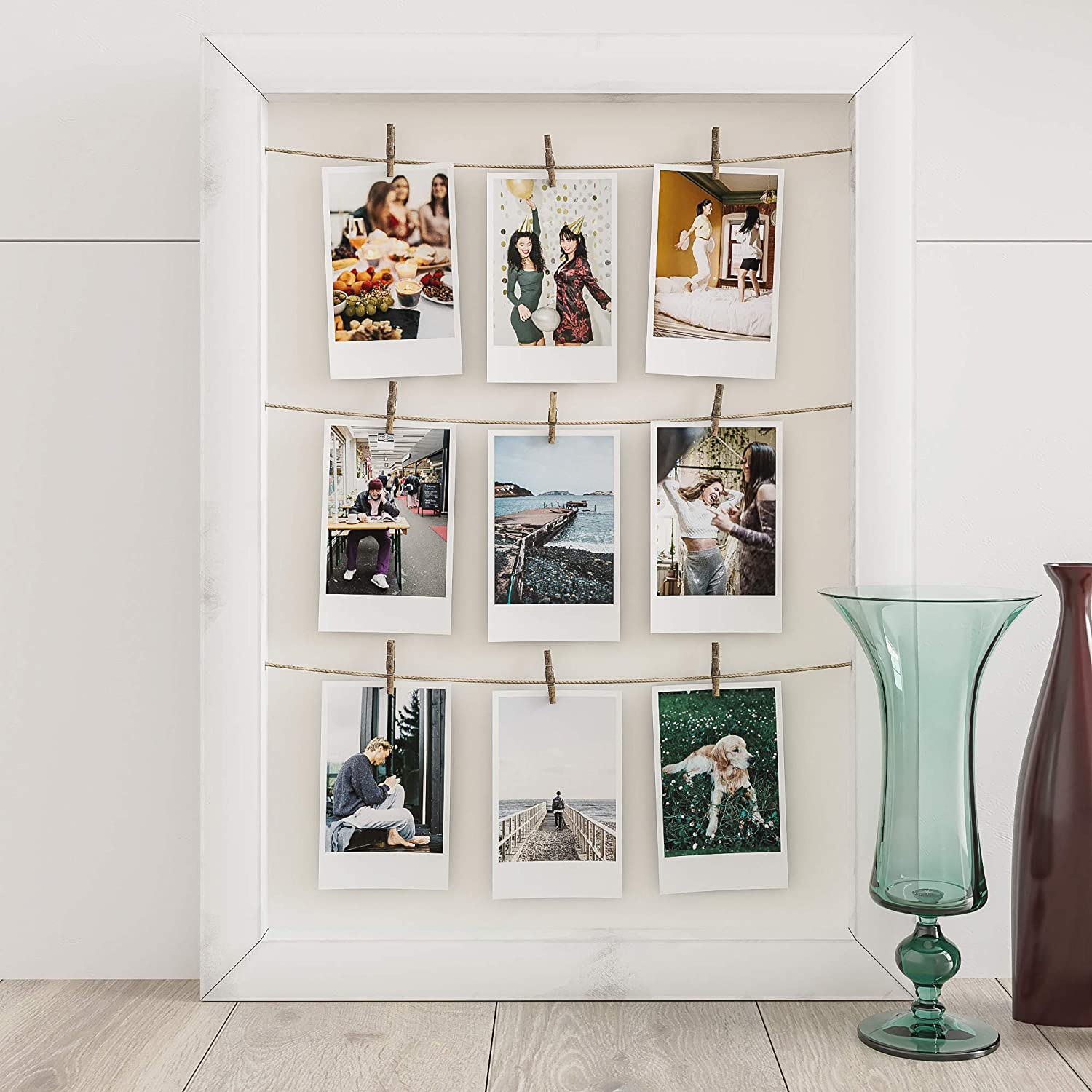 LWR CRAFTS Wooden Mini Clothespins 15 Colors 100 per Pack 1" 2.5Cm (Natural) - Black image number 6