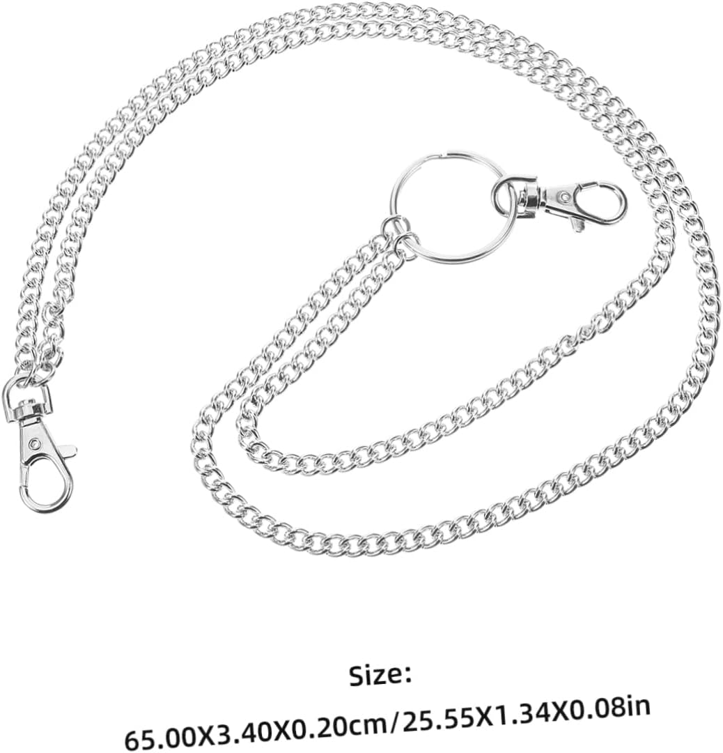 WOFASHPURET Men'S Punk Style Wallet Chain and Pants Chain Set Lobster Clasp Keyring for Pants Street Dance Hip Hop Accessories for Everyday Wear