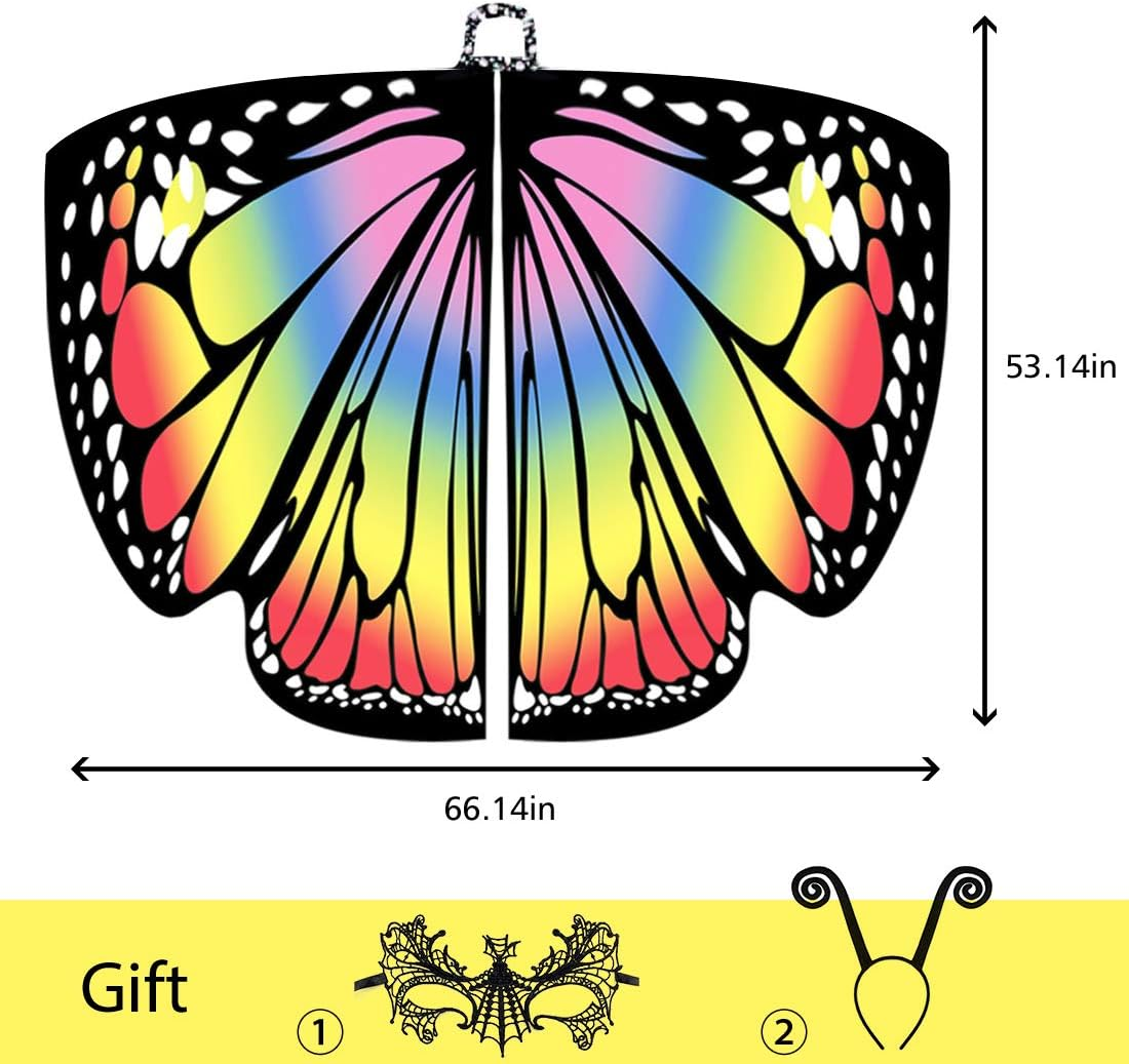Butterfly Wings Shawl Halloween Costume Ladies Cape image number 5