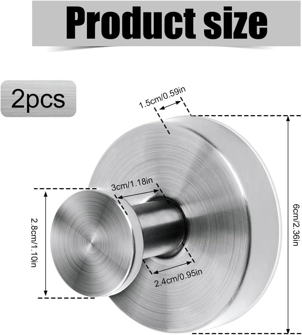 Limcryspp 2 Suction Cup Hooks, Shower Hanger, Used for Showering, Bathroom, Hanging Towels, Robes, Installed on Glass Shower Doors, Ceramic Tiles, Mirror (Silver)