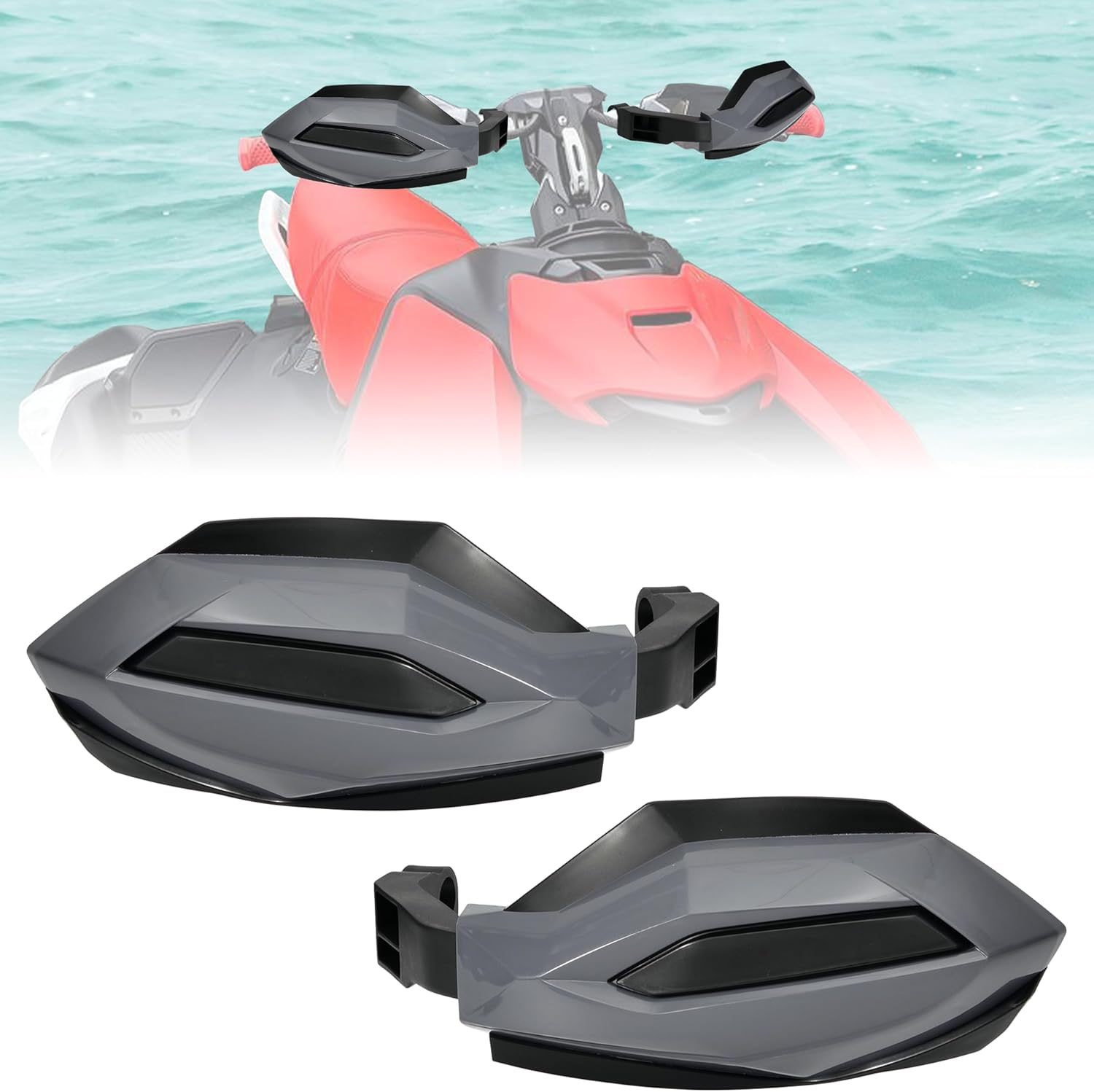 SAUTVS Handguards Protector Wind Deflector for Sea-Doo Spark Trixx 2025+ Models Accessories, Plastic Hand Guards Handlebar Large Air Deflectors image number 6