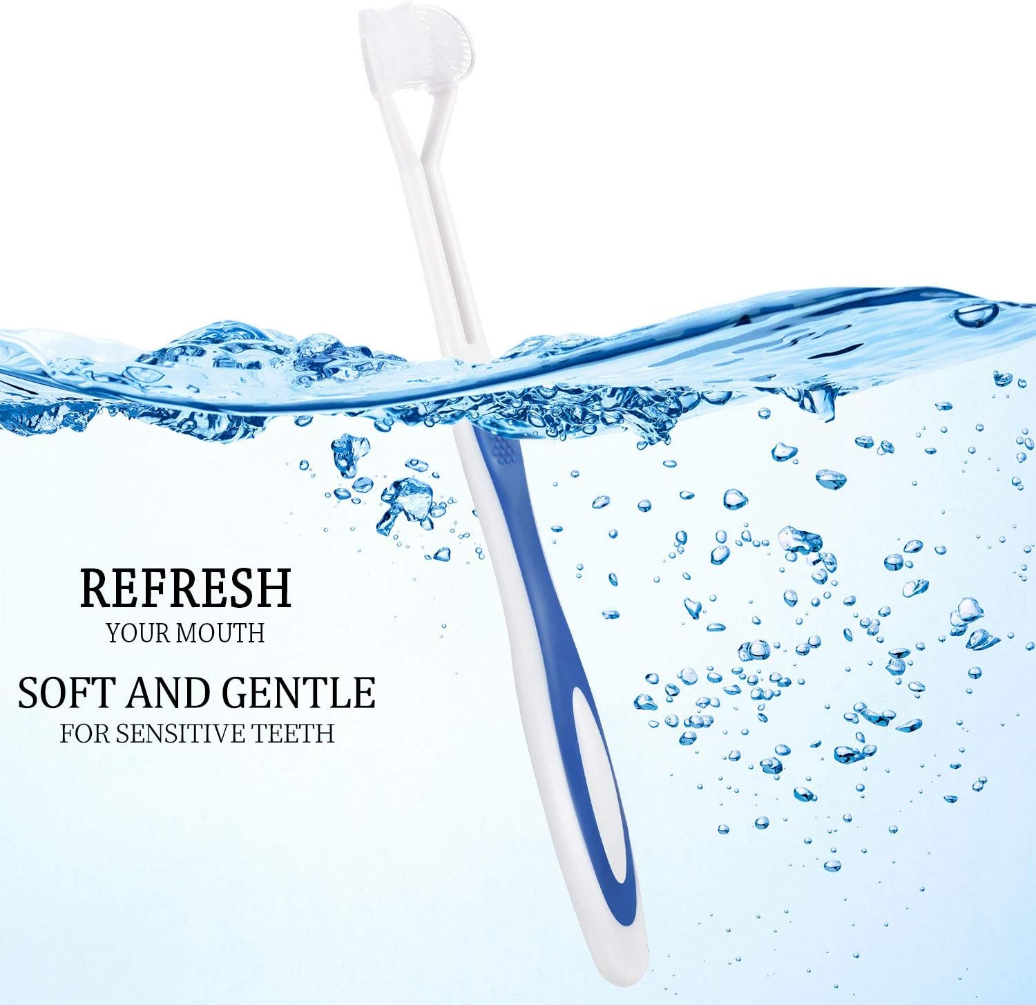 Boao 16 Pieces Three Sided Toothbrush Autism Bristle Travel Toothbrush for Kids Complete Teeth Great Angle Bristles to Clean Each Tooth,Gentle/Soft (Green, Blue, Yellow, Red) image number 2