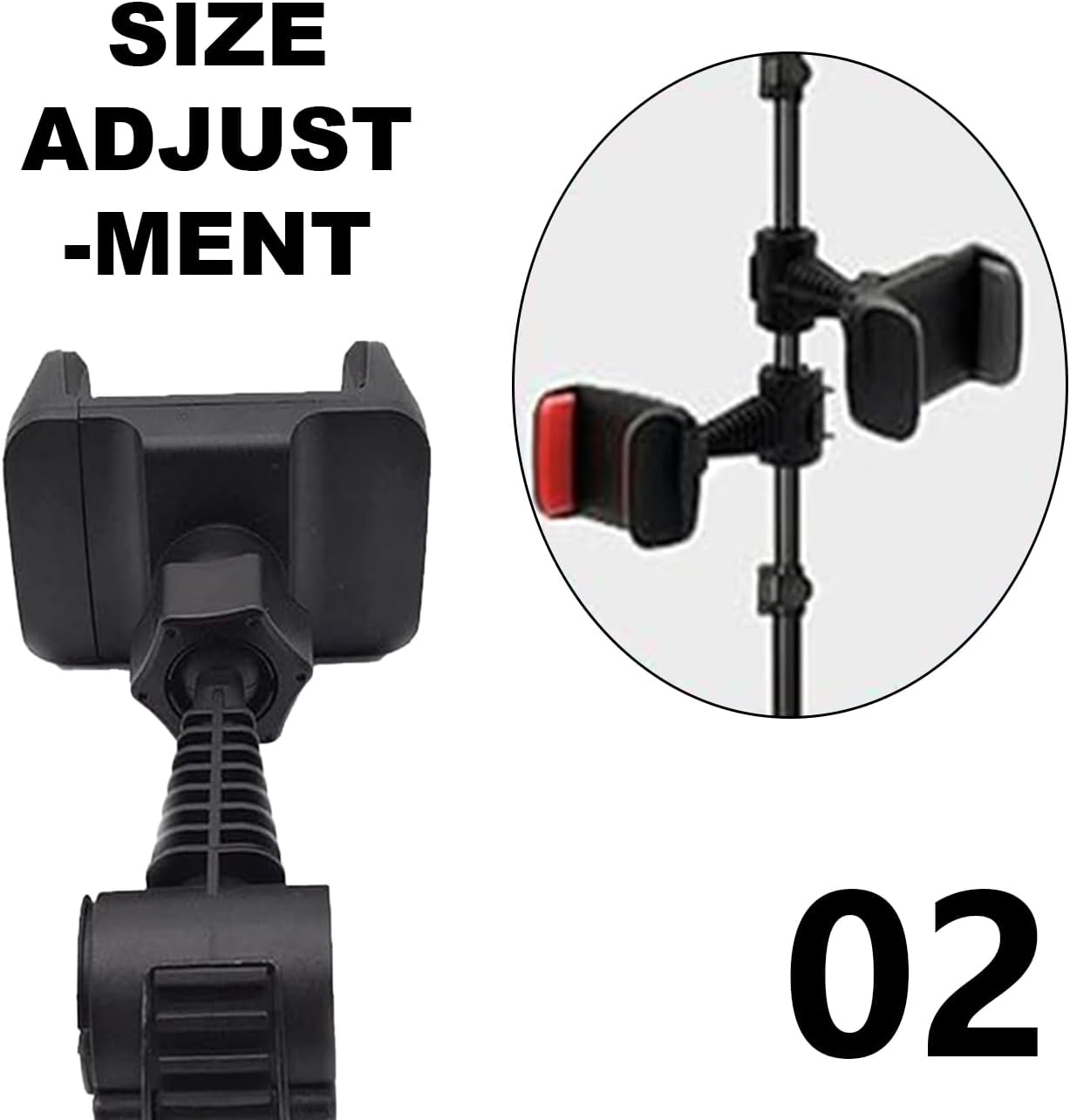 Car Headrest Phone Mount, Universal Back Seat Holder, 360&deg; Swivel Rotation, Black image number 3