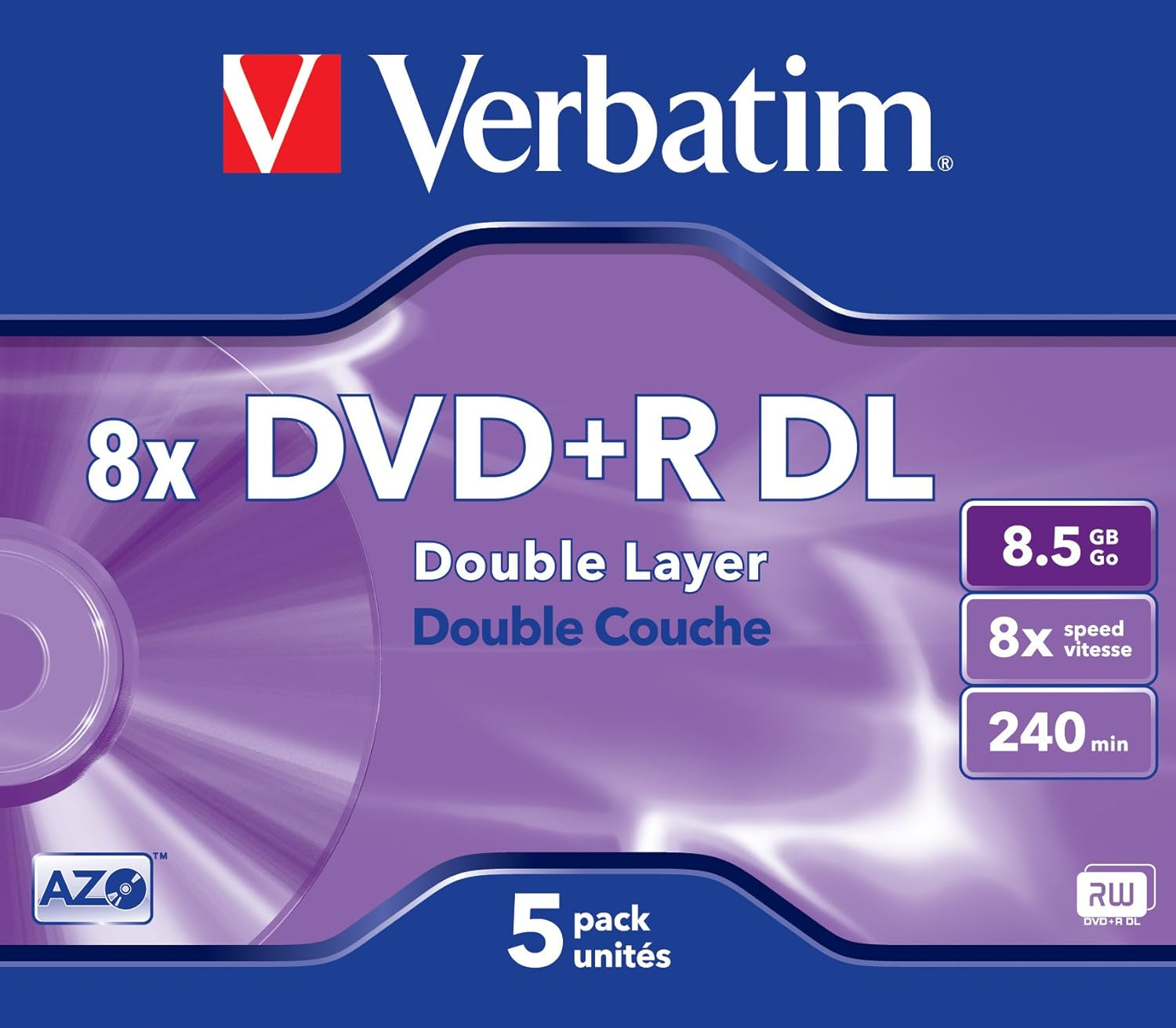 Verbatim DVD+R DL 8.5GB 5Pk Jewel Case 8X image number 3