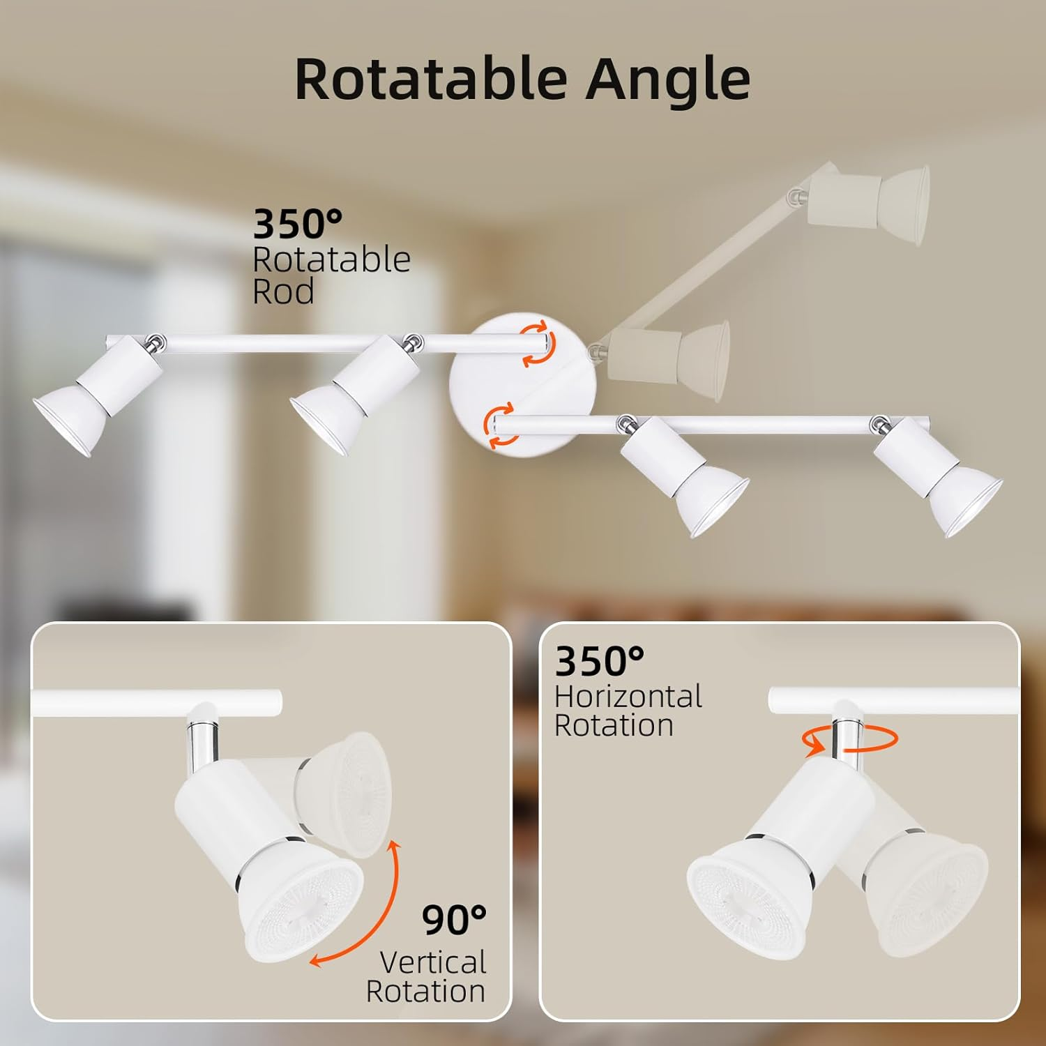 Ketom LED Ceiling Spotlight White 4 Bulbs image number 5