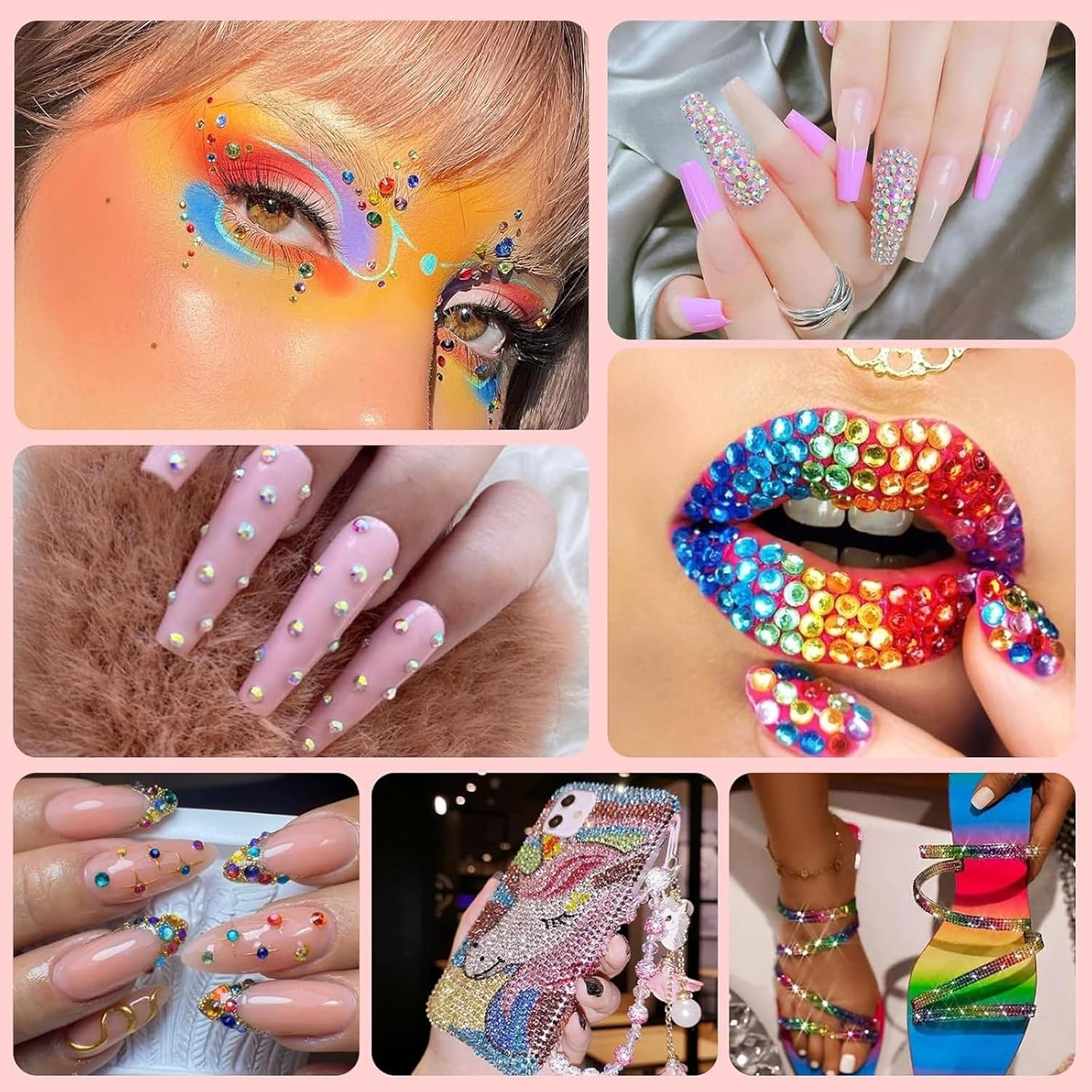 Weidllys 18000PCS Resin Jelly Rhinestones for Crafting, Multicolor 3Mm Flatback Rainbow Gems, Withl Nail Rhinestone Picker, Bedazzling Crystal for DIY Crafts Clothing Tumblers Mugs Shoes Fabric Decor Nail Art Makeup