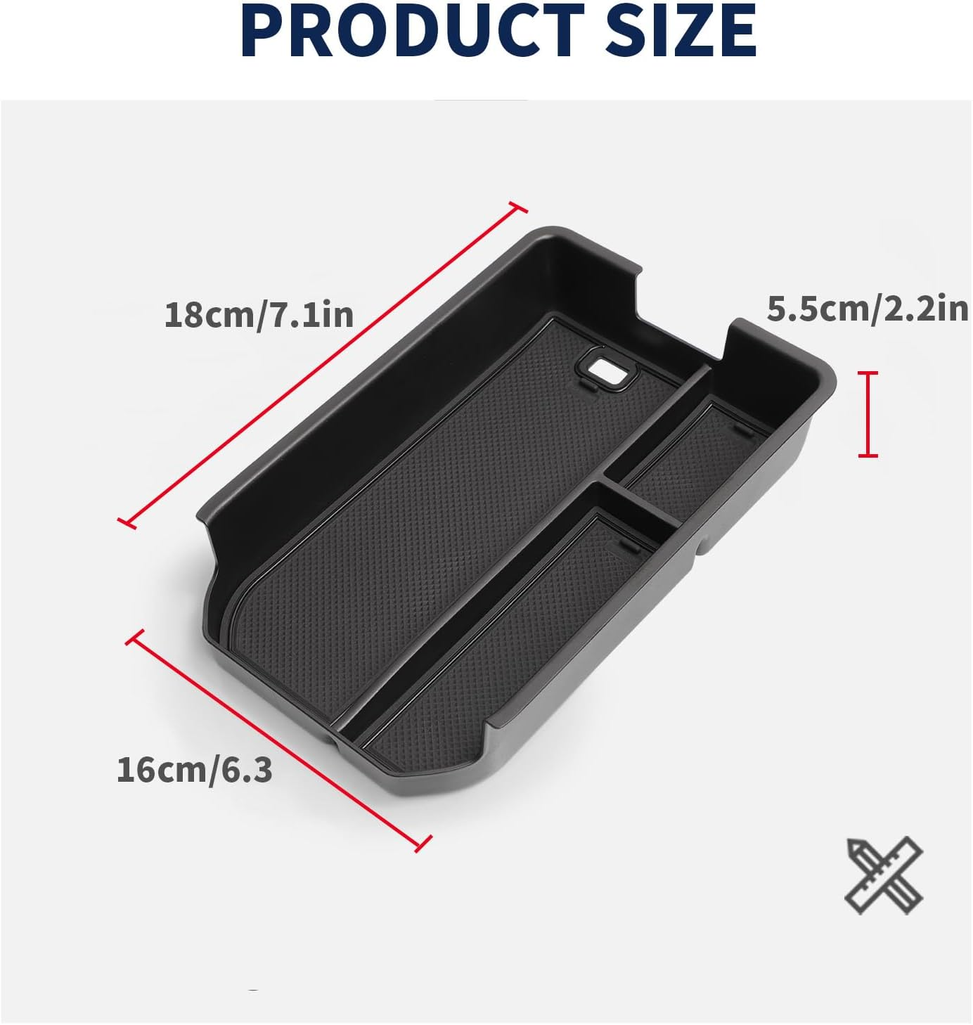 MAEZOE Centre Console Armrest Organizer for 2025 Toyota Land Cruiser Prado 250 Series, Custom Fit Storage Tray for Driving & Road Trips, Anti-Slip, Easy Install, Durable Interior Accessory image number 4