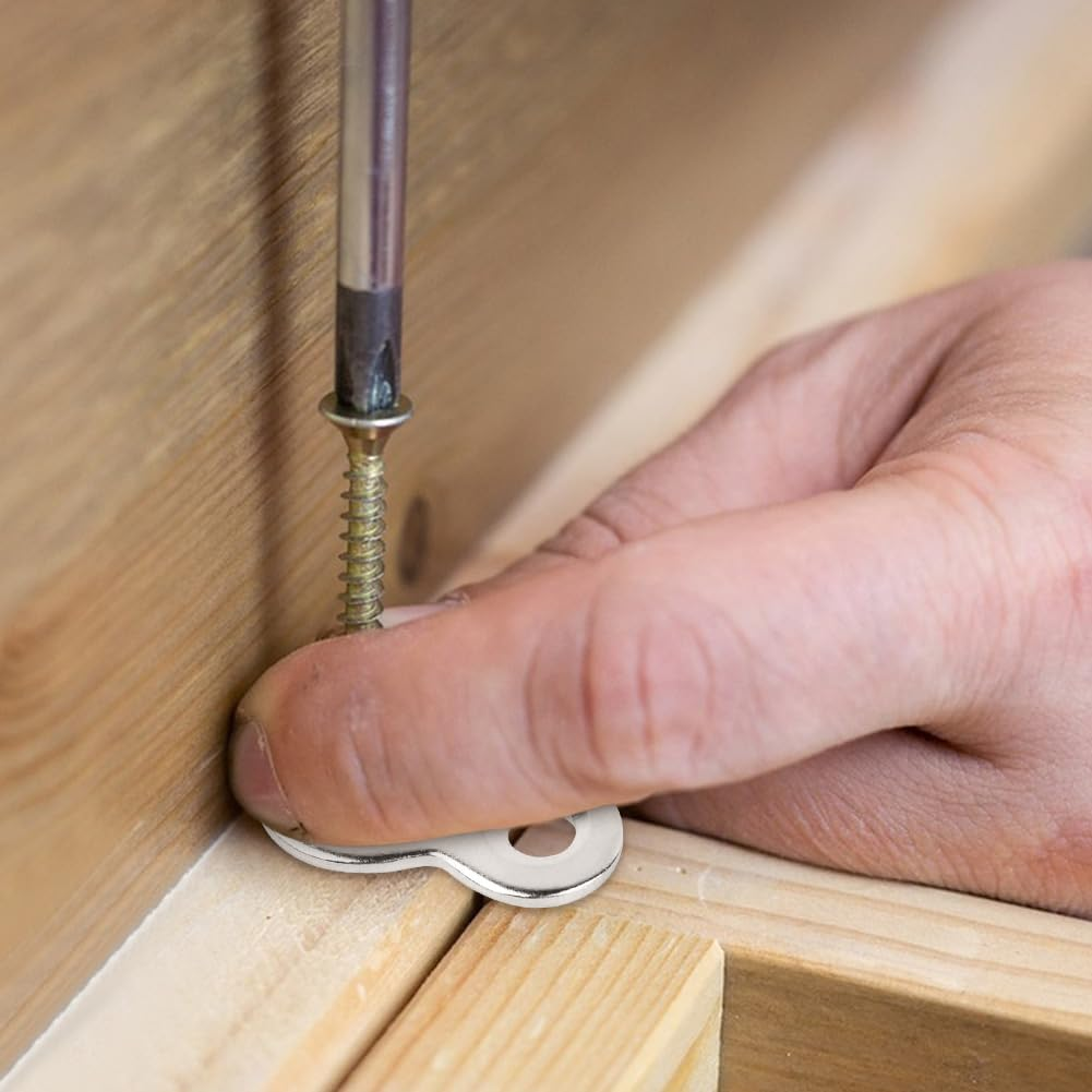 20Pcs Figure 8 Fastener Steel, Table Top Fasteners, Table Top Connector Desk Top Fasteners Clip for Wood Heavy Duty Easy Install Chair Table Top Repair(Silver) image number 5