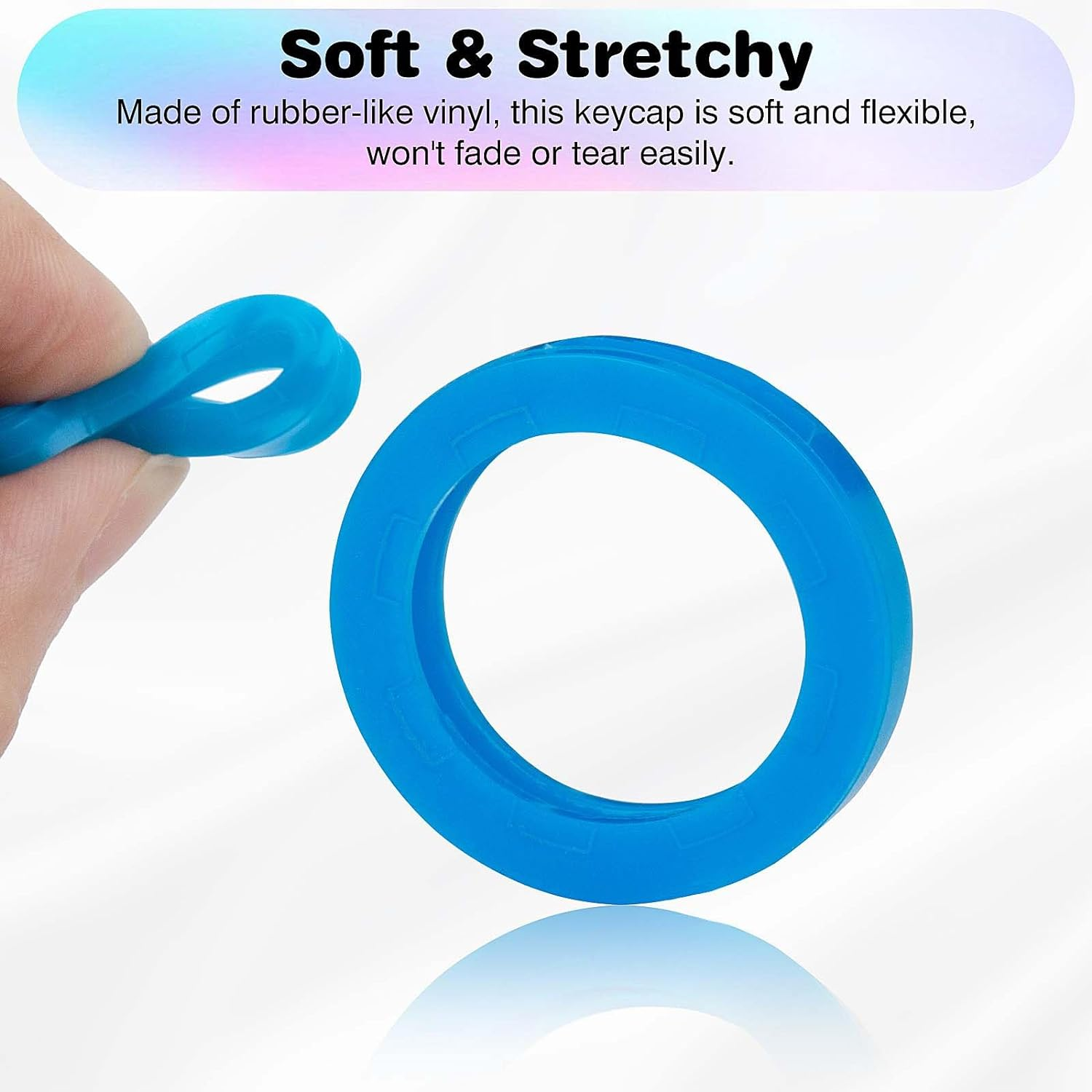 20 Pack Color Caps Covers Tags, Soft Rubber Identifiers, Plastic Toppers for Standard Flat Organization House Keys (Not for Odd-Shaped), 10 Colors, 2 Styles image number 3