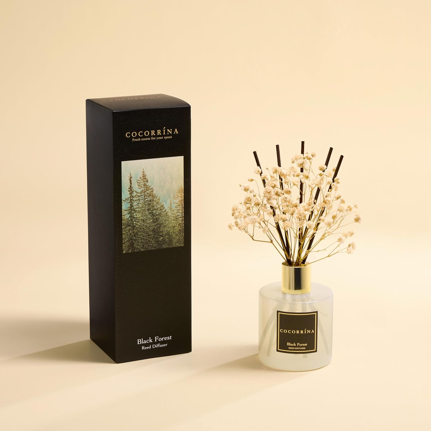 Cocorr&iacute;na Reed Diffuser Sets, 6.7 Oz Black Forest Diffuser with Sticks Home Fragrance Reed Diffuser for Bathroom Shelf Decor image number 5