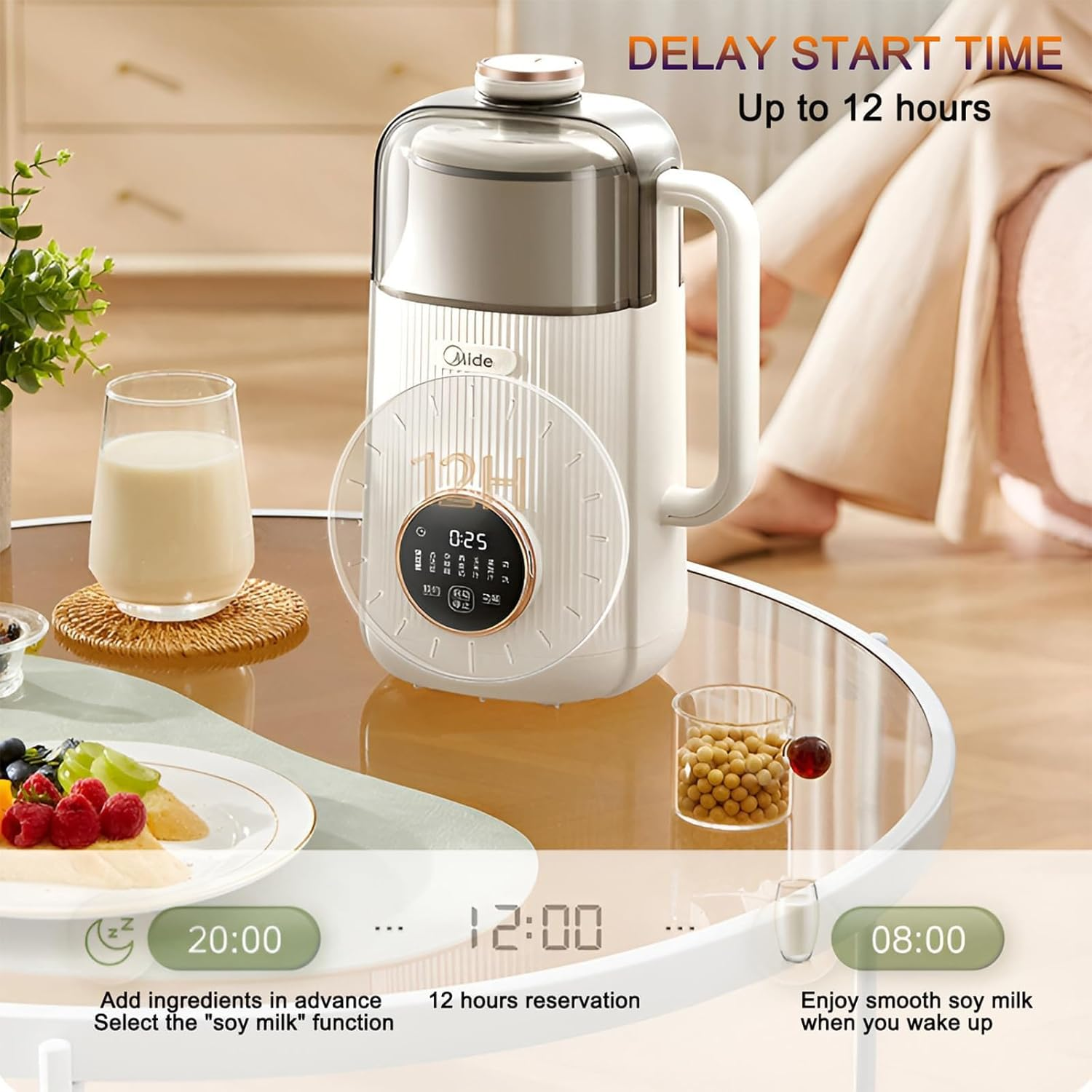 Nut Milk Maker, CEOOL 1L Soybean Milk Machine, Juice,Paste, Oat Milk Machine with Auto Clean, Noise Reduction(Au Plug) image number 4
