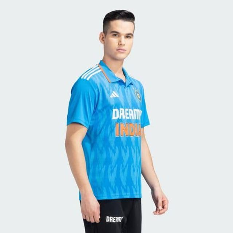 Adidas Dream 11 India Cricket ODI Fan Jersey (US, Alpha, X-Large, Regular, Regular) Bright Blue image number 4