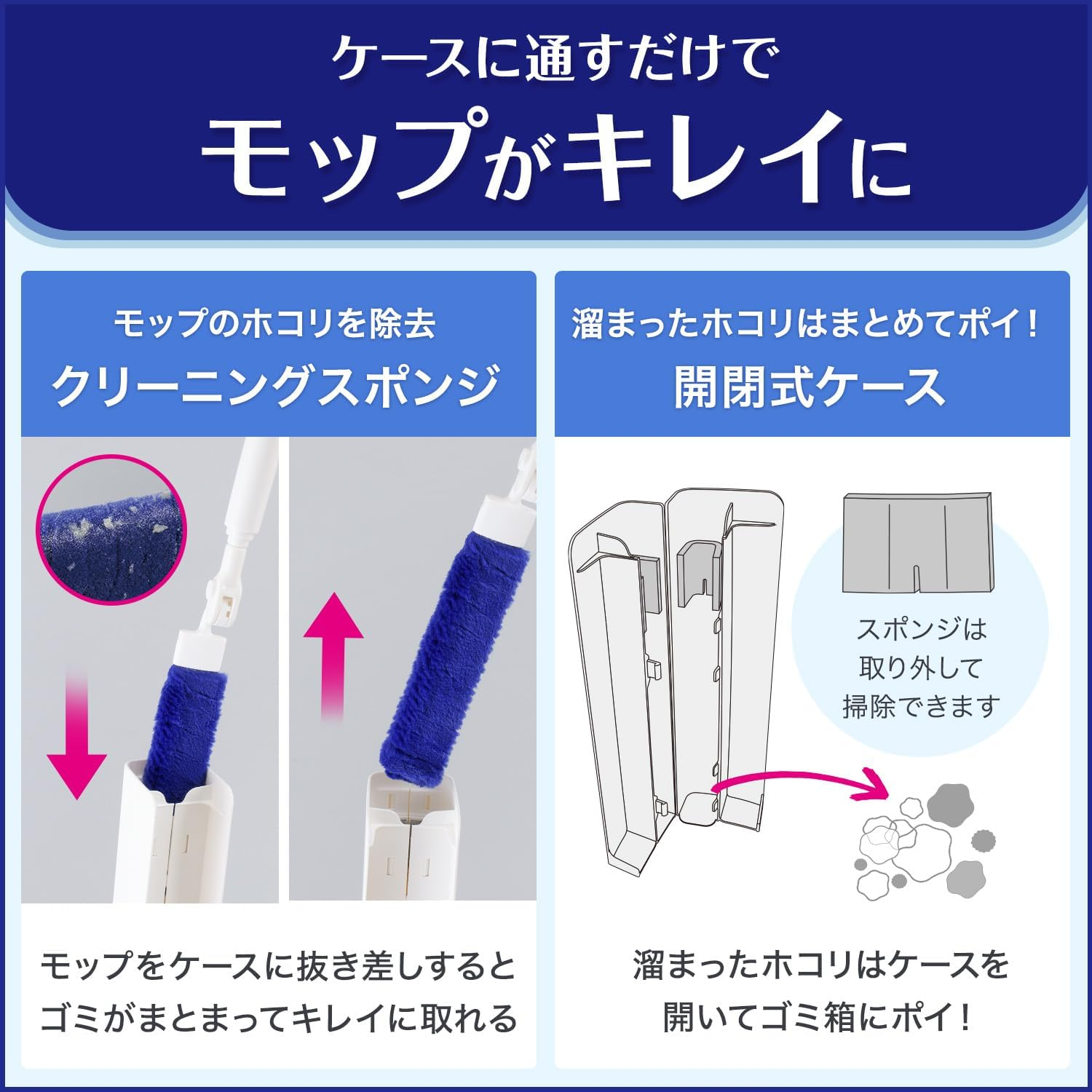 LEC Gekochi-Kun High Density Brush TRE Loop (Extendable Type), Repeatable Dusting/Clean Mop When Passed through Case image number 2