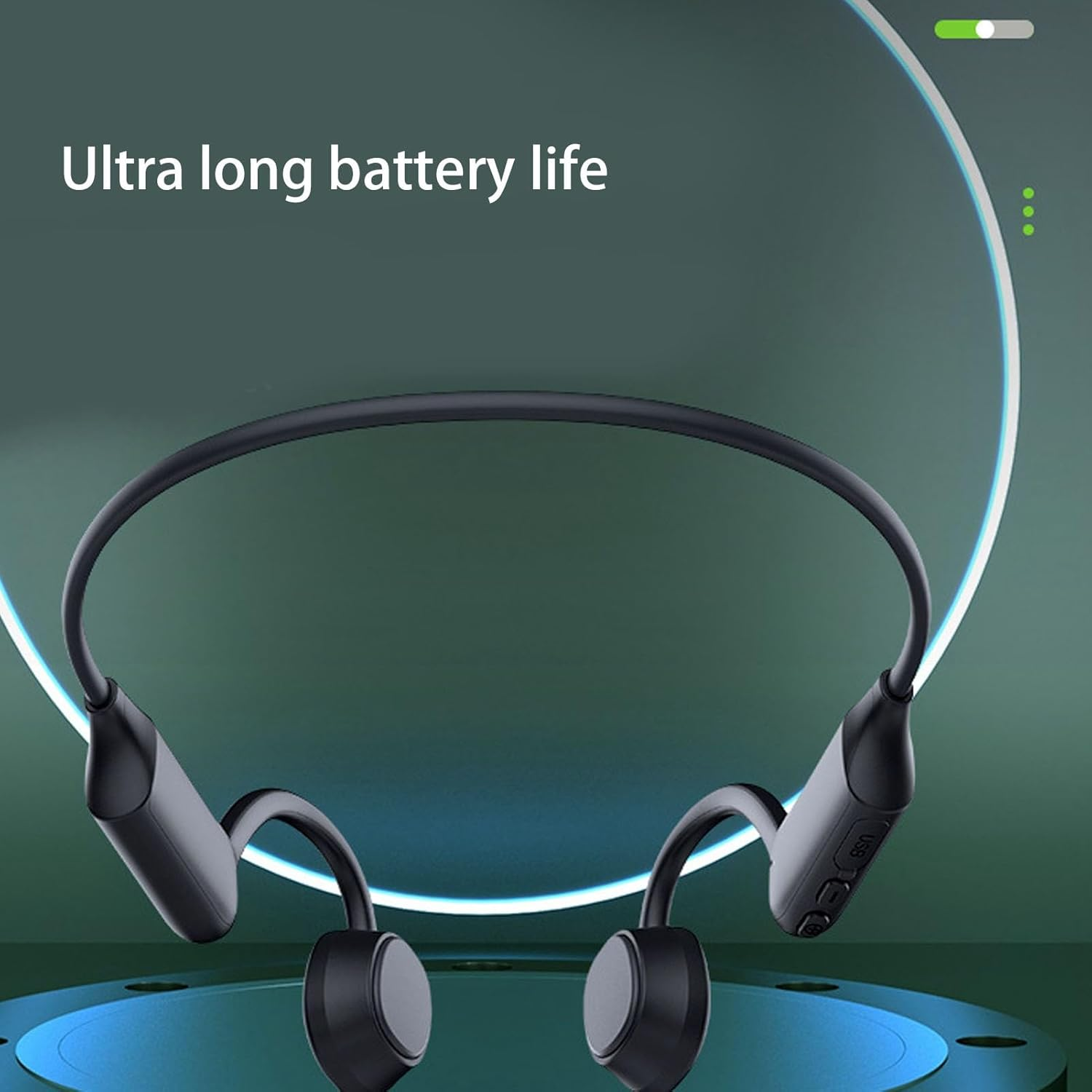 Bone Conduction Headphone BT 5.3, Open Ear Bone Conduction Headset Clear Sound ENC Noise Cancellation, 10H Playtime, IPX6 Waterproof, for Outdoor Sports image number 3