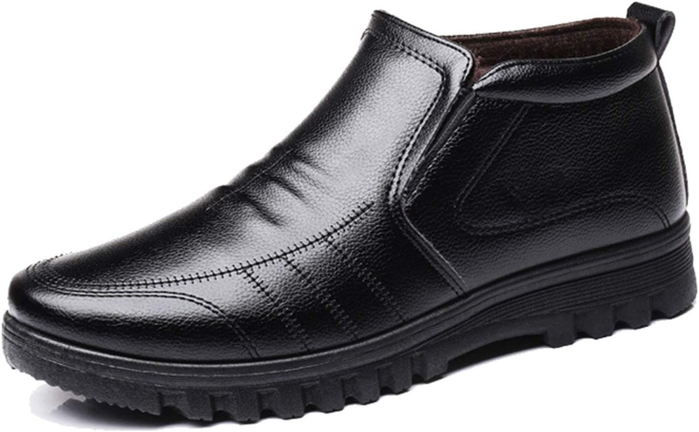 Winter Snow Boots Warm Thicken Men'S Ankle Boots Male Business Office Formal Leather Safety Shoes,43 EU