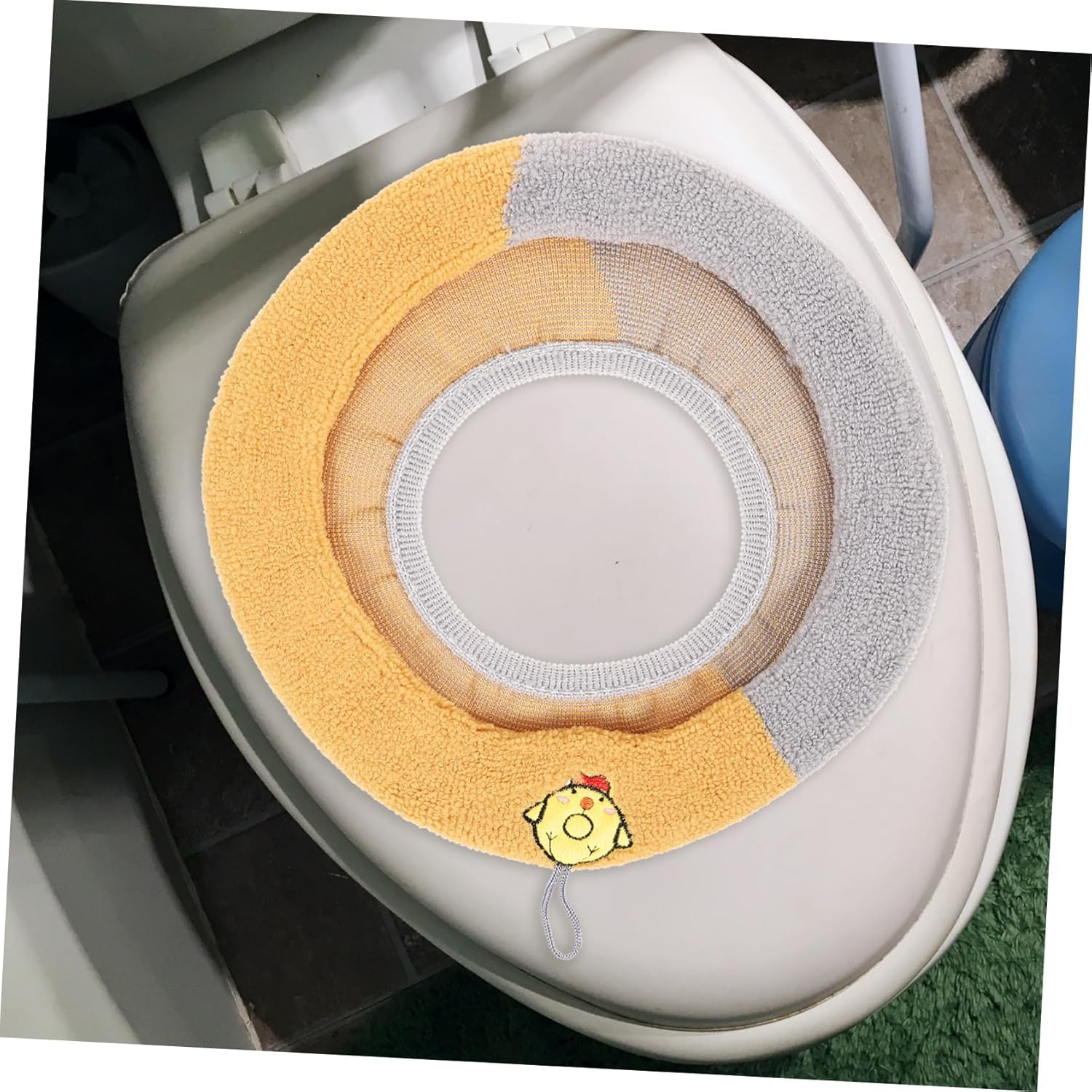 Hoement Toilet Seat Covers Washable Seating Cushion Toilet Mat Toilet Seat Heater Toilet Cushion Seat Flannel Toilet Cover Soft Seat Cushion Warm Toilet Seat Cover image number 2