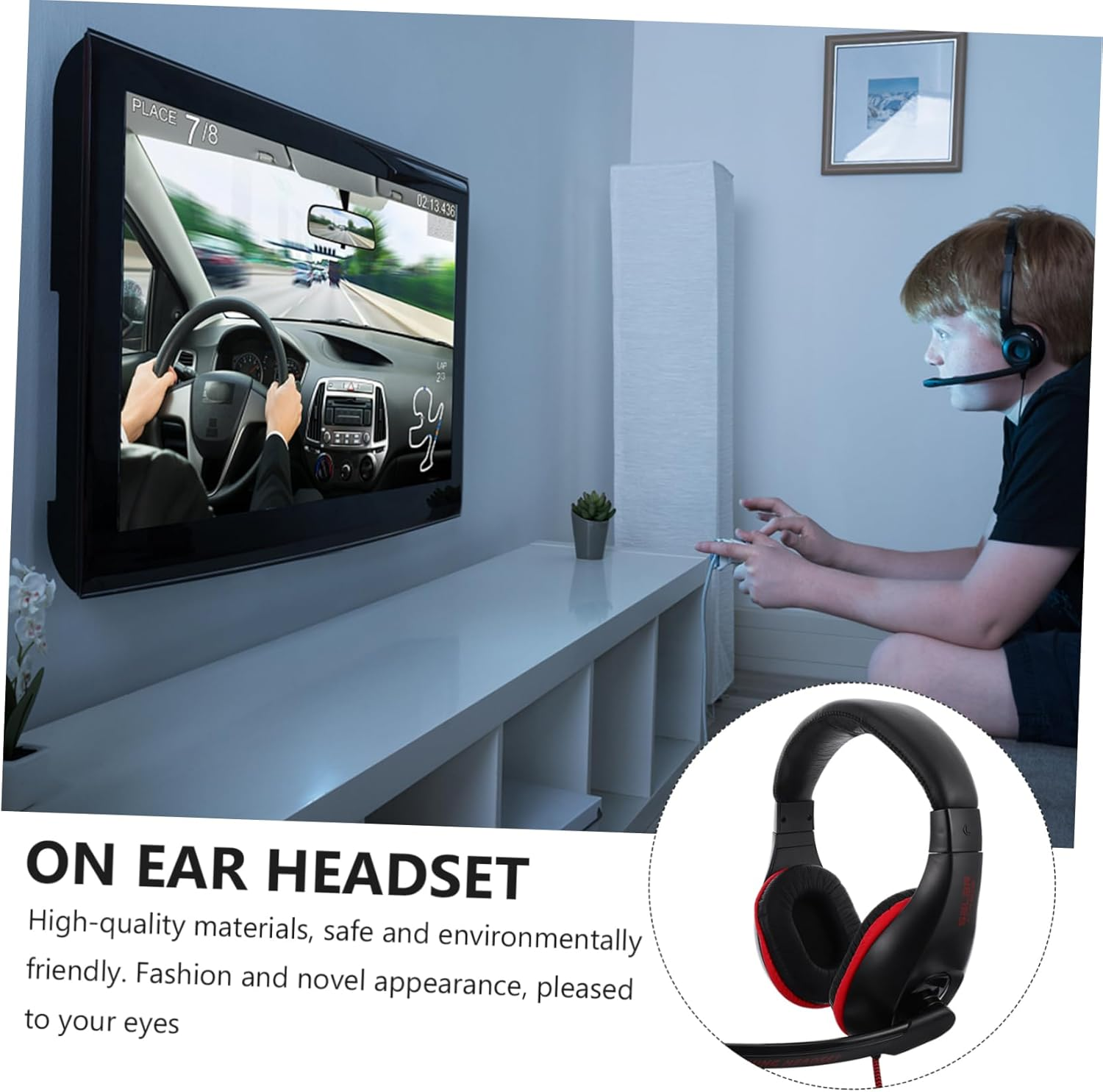 OSALADI Wired Headphones Microphone Gaming Headset for Stereo Headphones for Travel image number 5