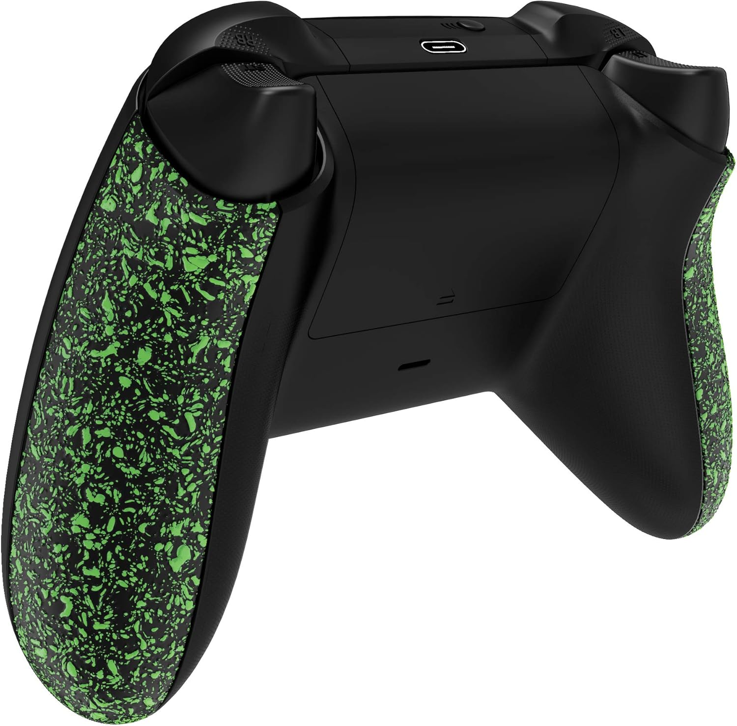 Extremerate Textured Green Back Panels, Comfortable Non-Slip Side Rails, 3D Splashing Handles, Game Improvement Replacement Parts for Xbox Series X/S Controller - Controller NOT Included - Textured Black image number 7