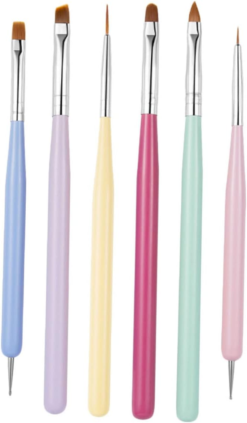 NULYLU 6Pcs Manicure Diy Drawing Pen Nail Art Tools Nail Kits Accessories for Charming Designs image number 6