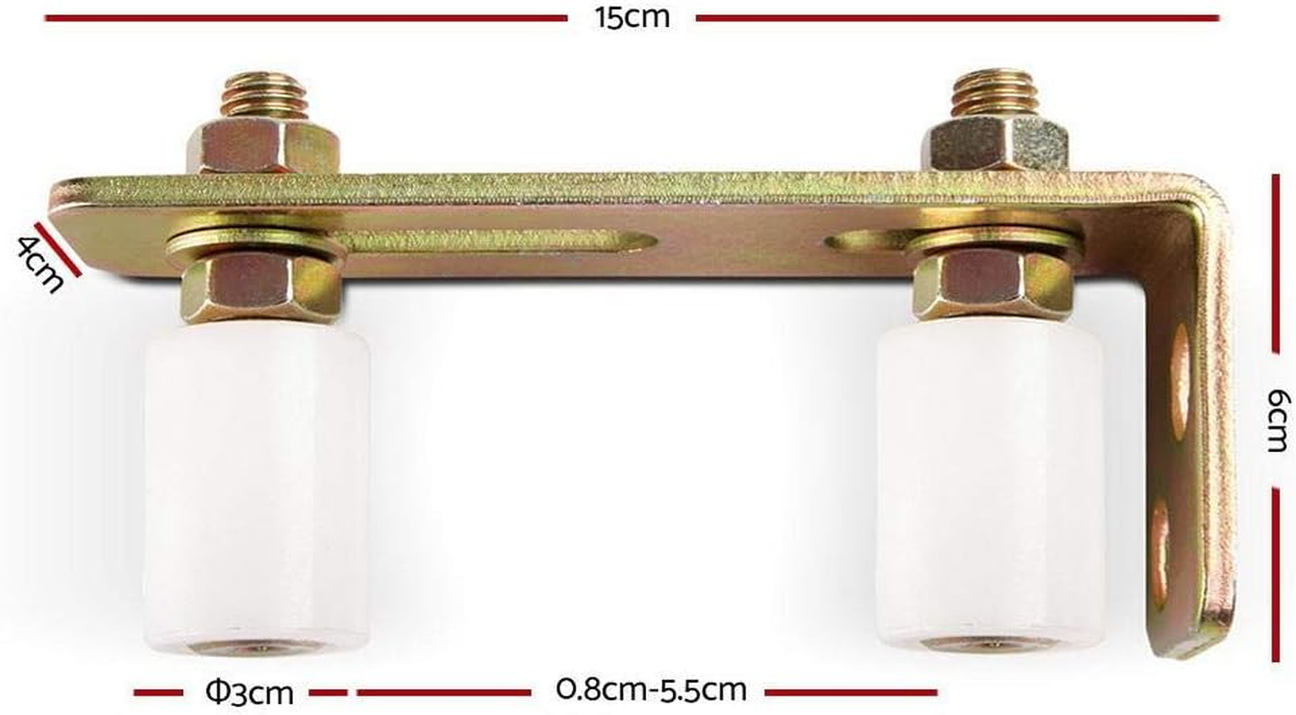 Sliding Gate Opener, Electric Home Security Door Lock, Gear Hardware Kit Galvanised Ground Track Stopper Bearing Wheels Guide Bracket with 2 Nylon Rollers