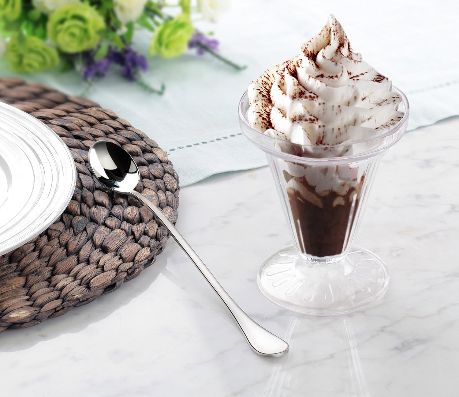 Long-Handled Ice Tea Spoon, Cocktail Stir Spoons, Stainless Steel Coffee Spoons, Ice Cream Scoop Set of 8 image number 3