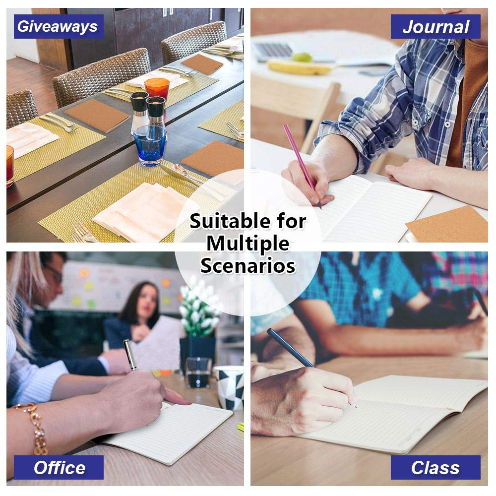 Feela 30 Pack Kraft Notebooks, 60 Lined Pages A5 Notebooks for Women Girls Students, 8.3 X 5.5 Notebook for Making Plans Writing Memos Office School Supplies