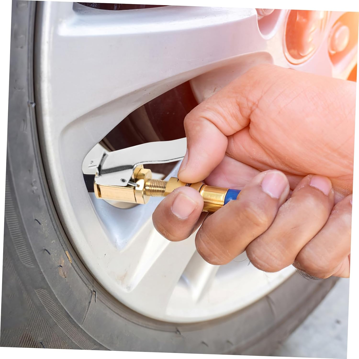 Milisten Car Inflator Pump Adapter Thread Nozzle Copper Quick Connect Lever Plug Accessory for Auto Tyre Wheels Compatible with Electric Air Pumps and Motorcycles image number 3