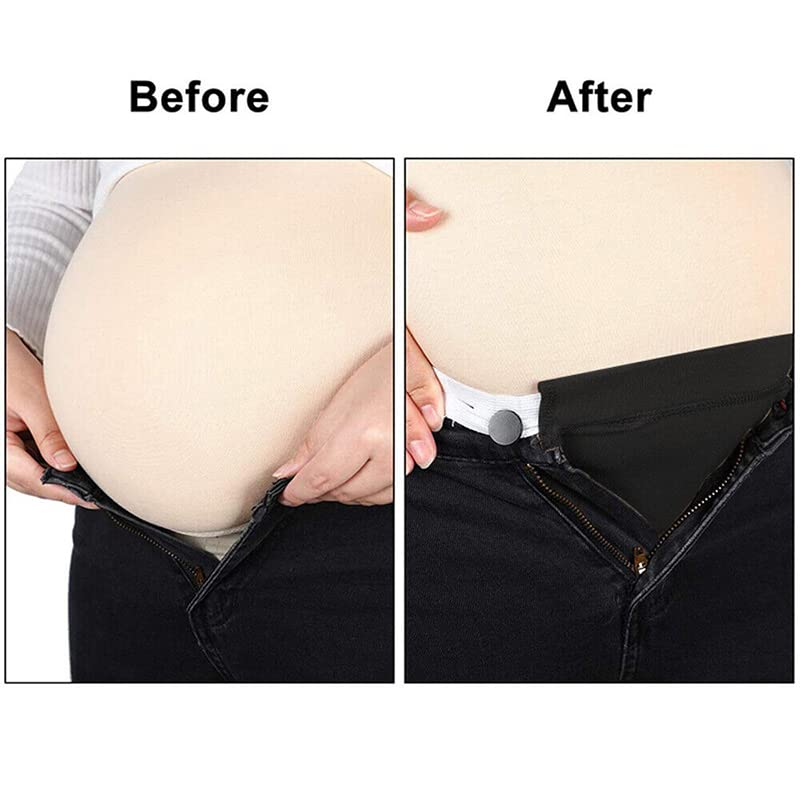 AIMALL Adjustable Maternity Waistband Extender, Elastic Pregnancy Pants Belt with Button, Comfortable and Stretchable Nylon Fabric image number 4