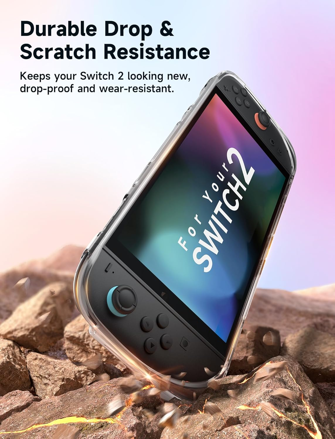 JSAUX Protective Case Designed for Nintendo Switch 2 2025, Portable Clear Cover Compatible with Switch 2 Case and Joycon Controller, Accessories with Shock-Absorption and Slim Skin Shell-Clear image number 1