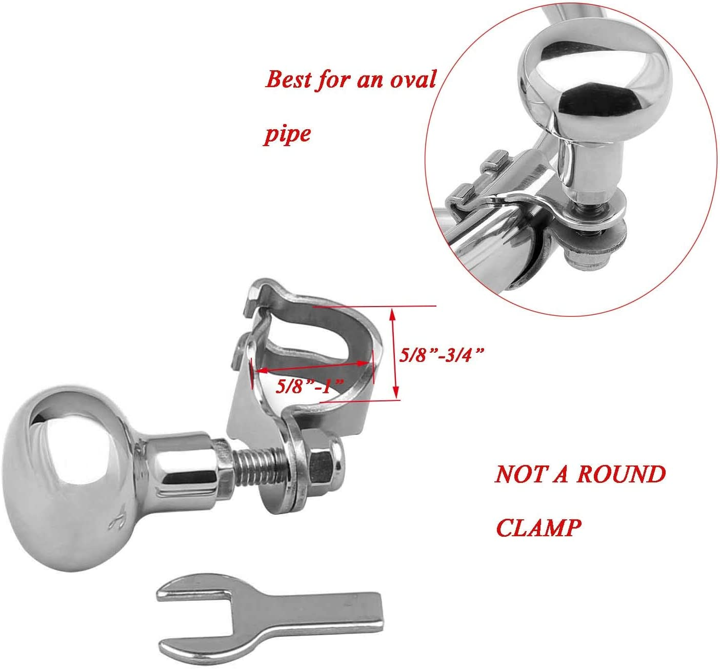 AISI 316 Stainless Steel Boat Steering Wheel Knob, Steering Wheel Manoeuvring Knob image number 5