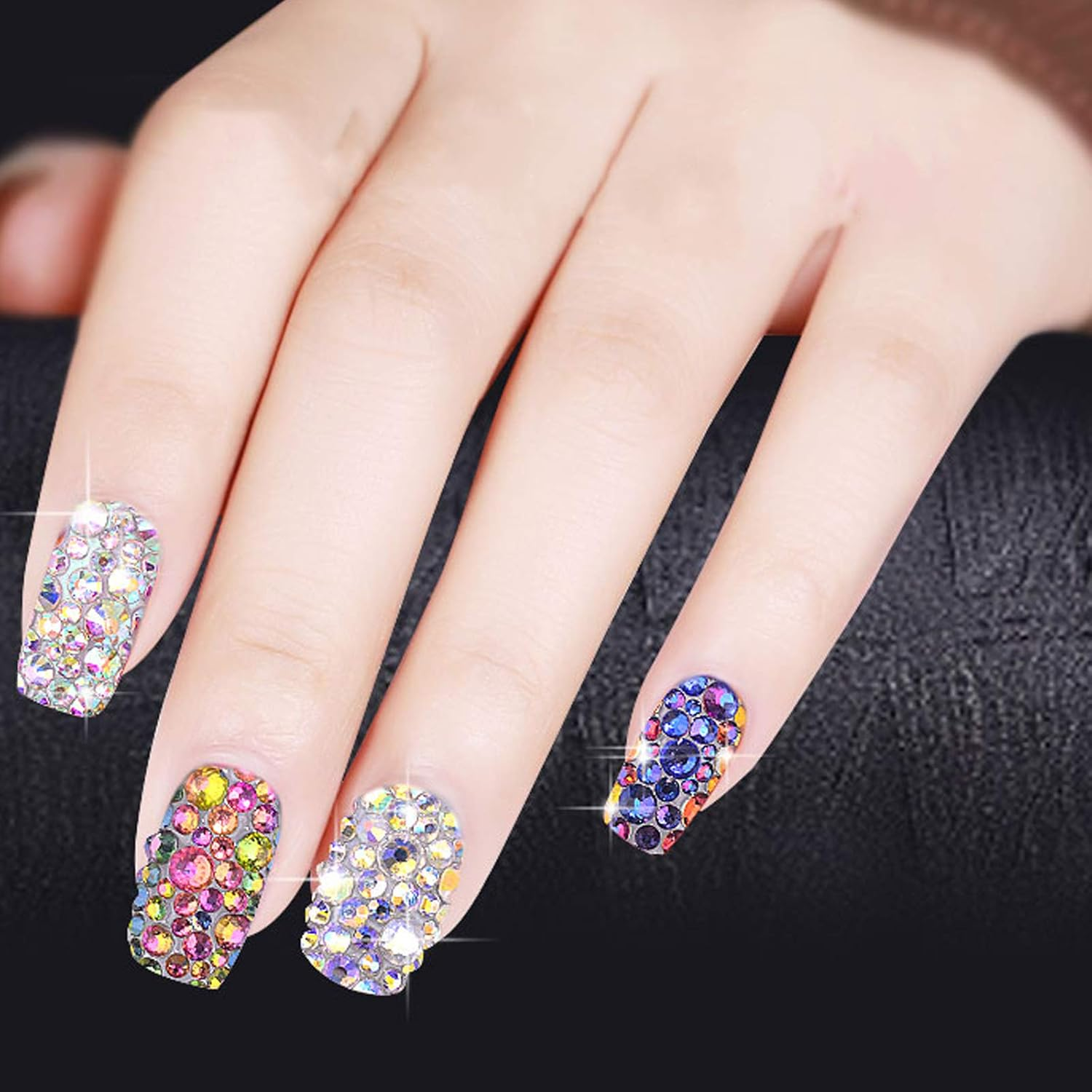 1 Bag Nail Art Rhinestone Flat-Back Rhinestone Nail Decoration White Diamond Super Flash DIY Mixed