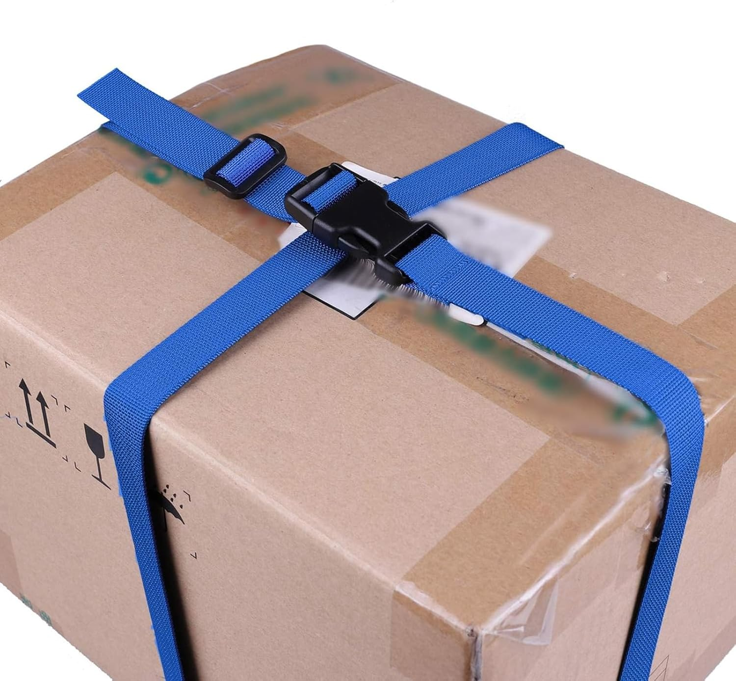 Luggage Straps, 4 Pack Heavy Duty Utility Webbing Strap Adjustable for Backpacking, Camping, Sleeping Bag Compression, Suitcases, with Quick Release Buckle Clip, Blue image number 4