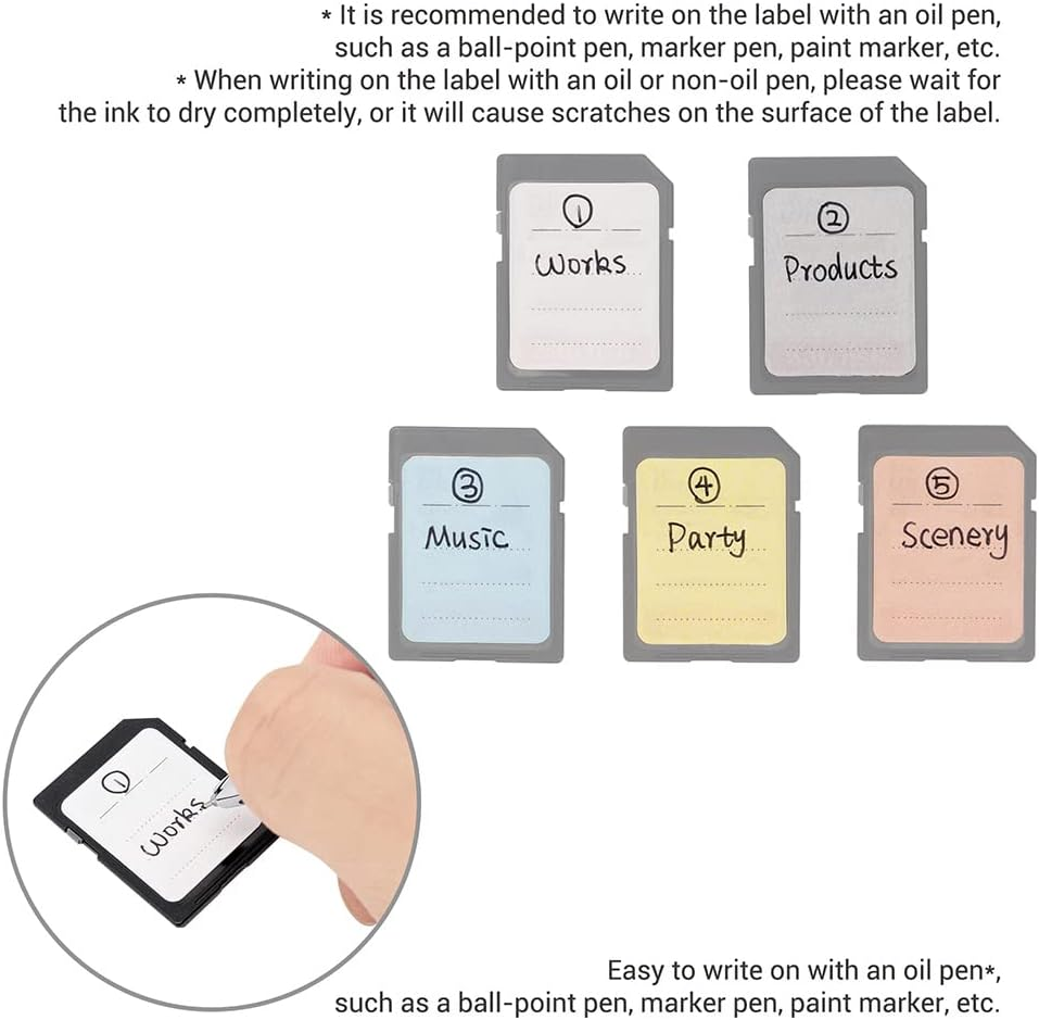JJC 120 Memory Organized Label Stickers for SD, XQD, Cfexpress Type-B Cards image number 1