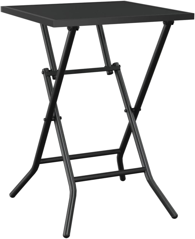 Vidaxl Steel Mesh Folding Patio Table, Anthracite-Coloured Square Outdoor Dining Table, 50X50X72 Cm, and Portable - Mesh Design, Ideal for Garden/Patio Use image number 5