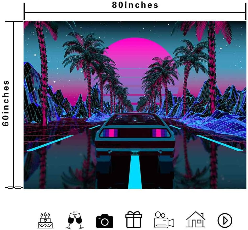 Car Tapestry 1980S Science Fiction Super Sports Car Tapestry Forest Road Tapestry Suitable for Home Decoration Art for Bedroom Living Room GTLTIE582 image number 3