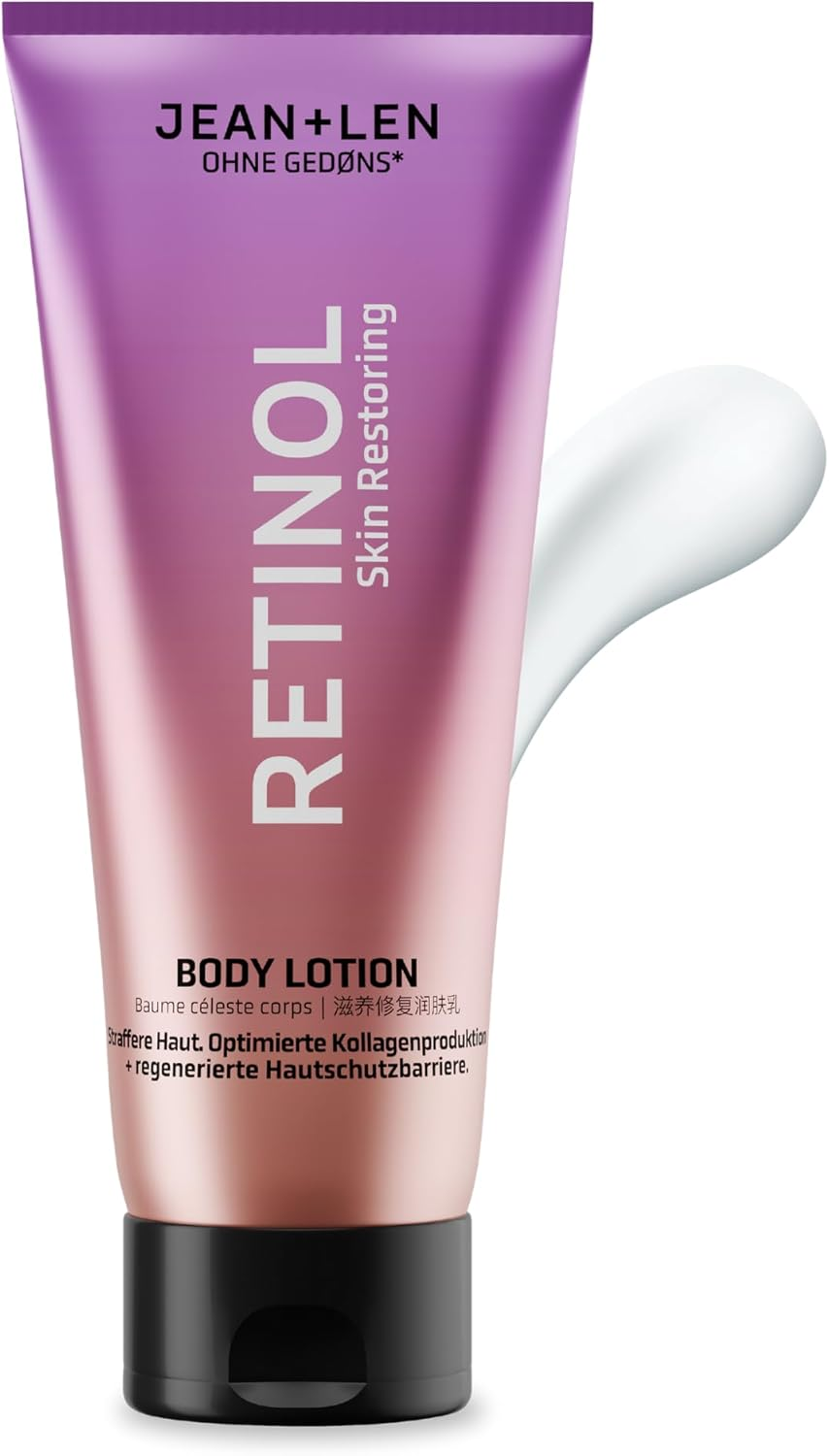Jean & Len Body Lotion Retinol, with Pure Retinol, Shea Butter & Bisabolol, Smooths Wrinkles, Regenerates the Skin Protection Barrier, for Sensitive Skin, Body Care without Parabens & Silicones, Vegan image number 1