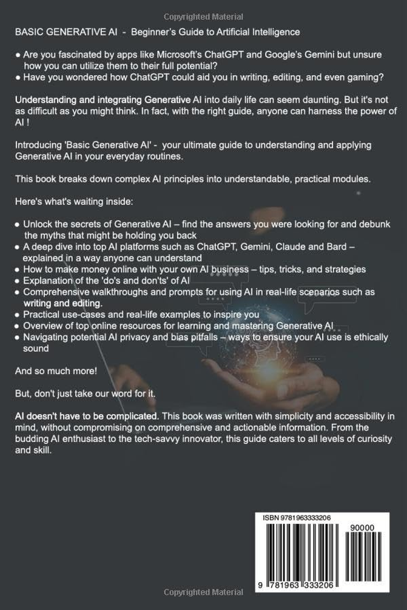 Basic Generative AI: Beginner'S Guide to Artificial Intelligence, Chatgpt and Machine Learning, Practical AI Applications image number 1
