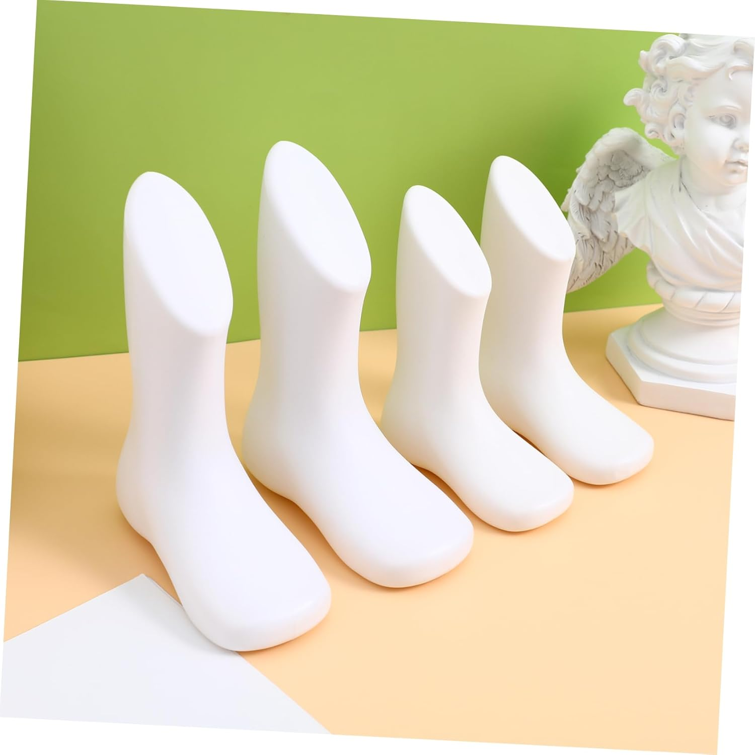 IMIKEYA 4Pcs Baby Foot Model Small Plastic Foot Mannequin Reusable Display Shoe Mannequin for Retail Store Supply White and Skin Tone 11.5Cm 14Cm image number 5
