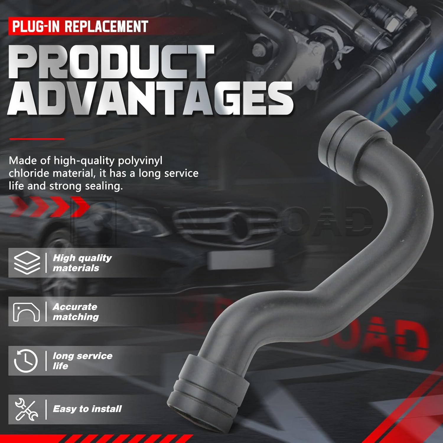 BINB ROAD Turbo Intake Pipe Repair Mini Hose 2710901929 Compatible with Mercedes Benz C180 C200 C260 E200 E260 CGI SLK200 M271 W204 W212 W172 image number 1