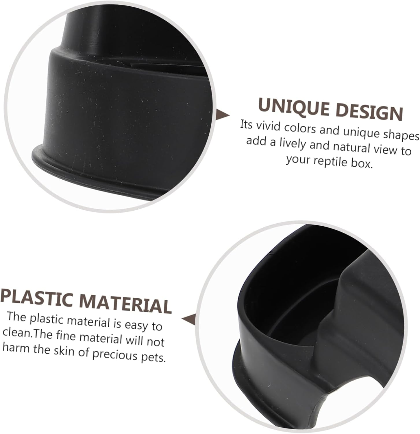 SUPVOX 2Pcs Crawling Pet Food Basin Reptile Exercising Cave Plastic Reptile Hideout Photography Prop Reptile Pet Feeder Decor Reptile Hide Platform Snake Hide Reptile Escaping Cave image number 1