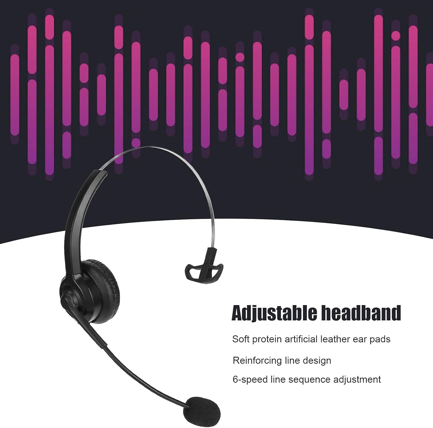 Annadue Telephone Headset with RJ9 Socket, Hands-Free Call Centre Headset with Microphone and Audio Control for Skype, Business, Office, Webseminars Etc. image number 3