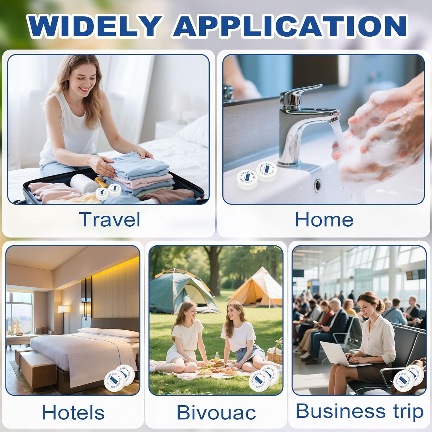 Slequipo Mini Soap Bars Bulk Individually Wrapped round Bulk Bar Soap 0.7Oz Travel Soap Small Hotel Soaps Toiletries for Hotel Bathroom Camp RV (50) image number 1