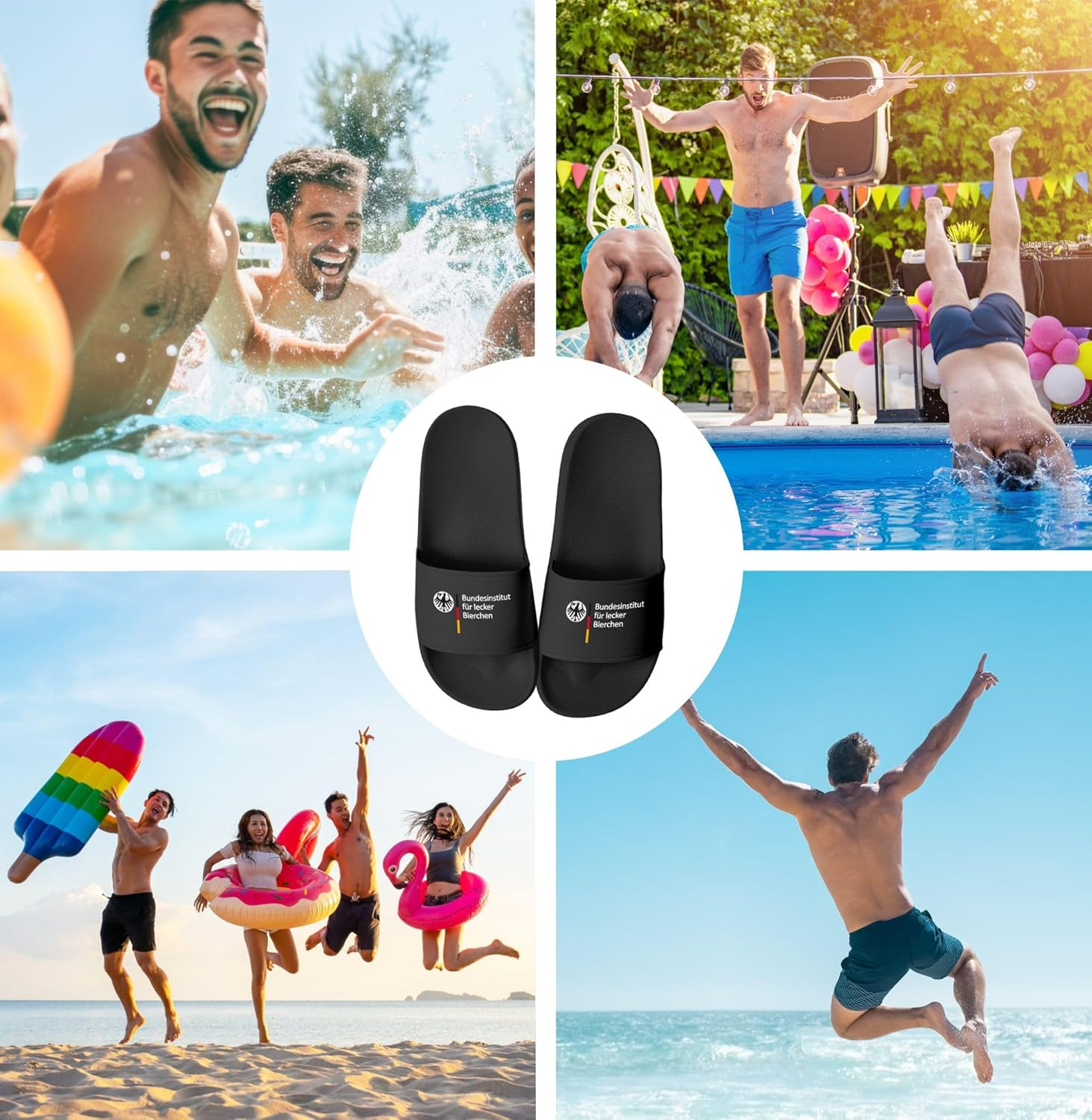 Moonworks Unisex Bathing Slippers with Print Federal Institute for Delicious Beer Printed Men Women Bathing Shoes Men Women Gift image number 6